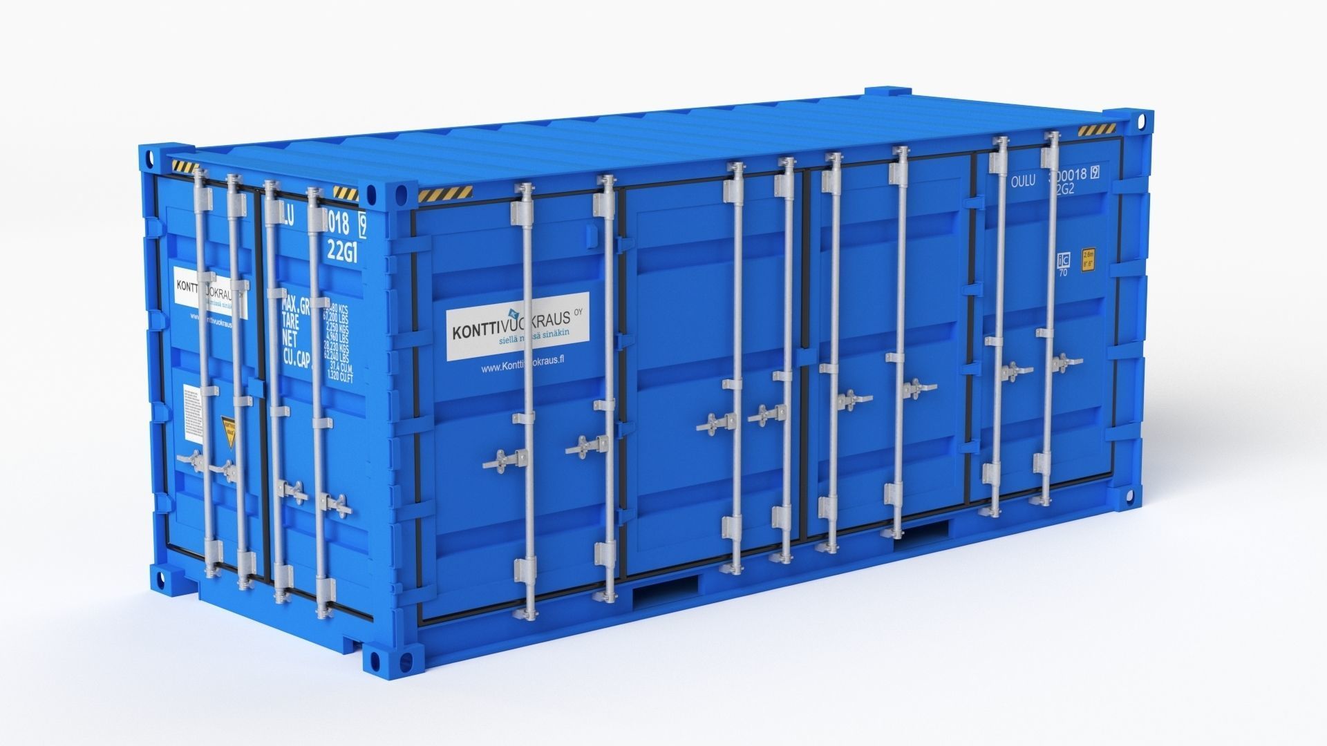 20 ft Cube Open Side Shipping Cargo Container 01 3D model_17