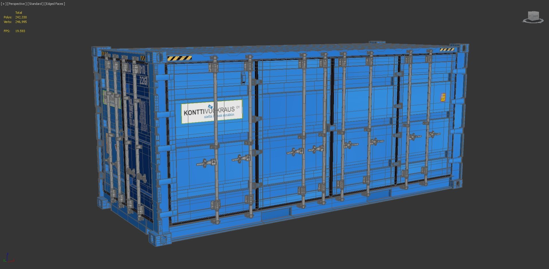 20 ft Cube Open Side Shipping Cargo Container 01 3D model_4