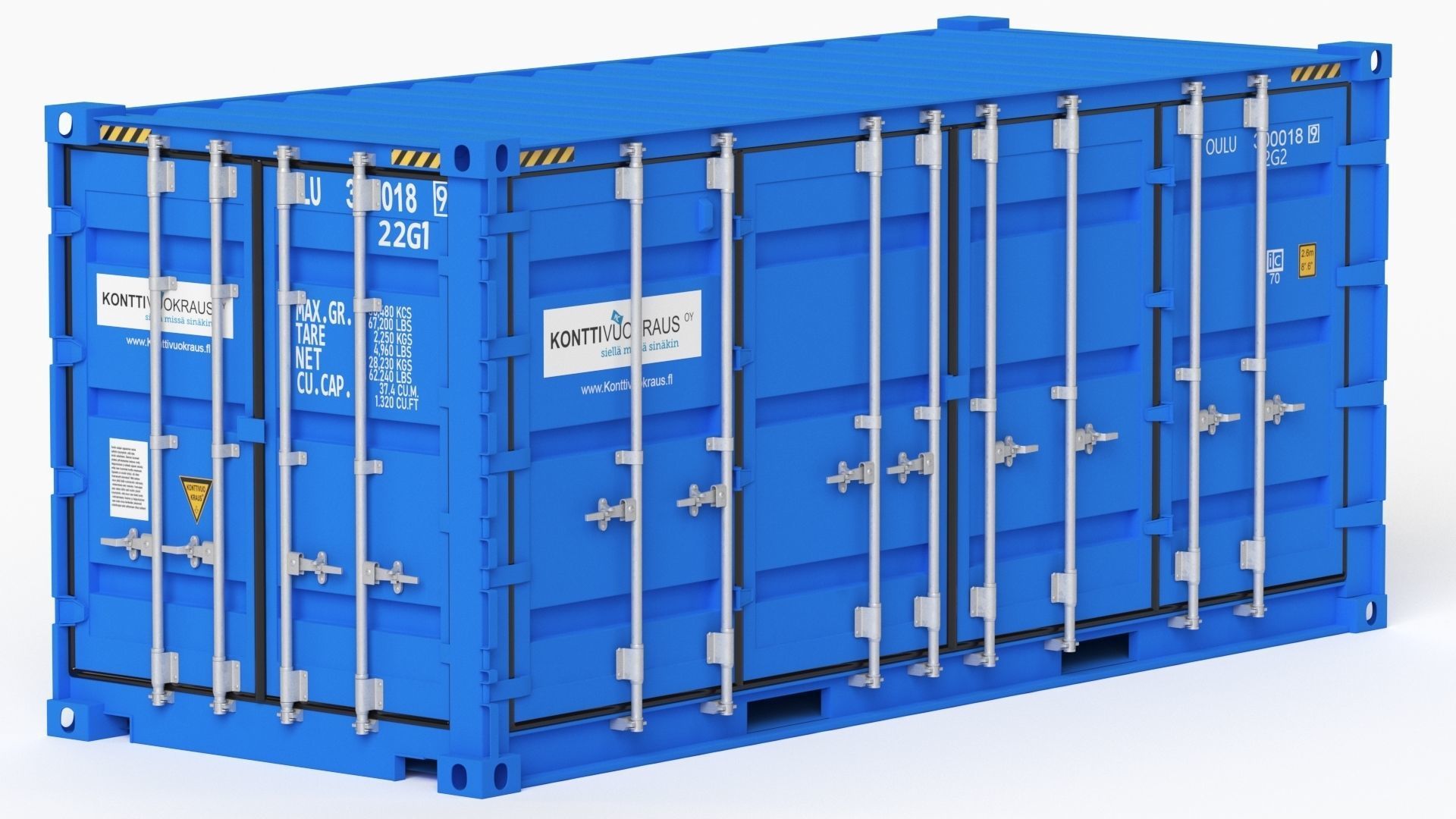 20 ft Cube Open Side Shipping Cargo Container 01 3D model_14