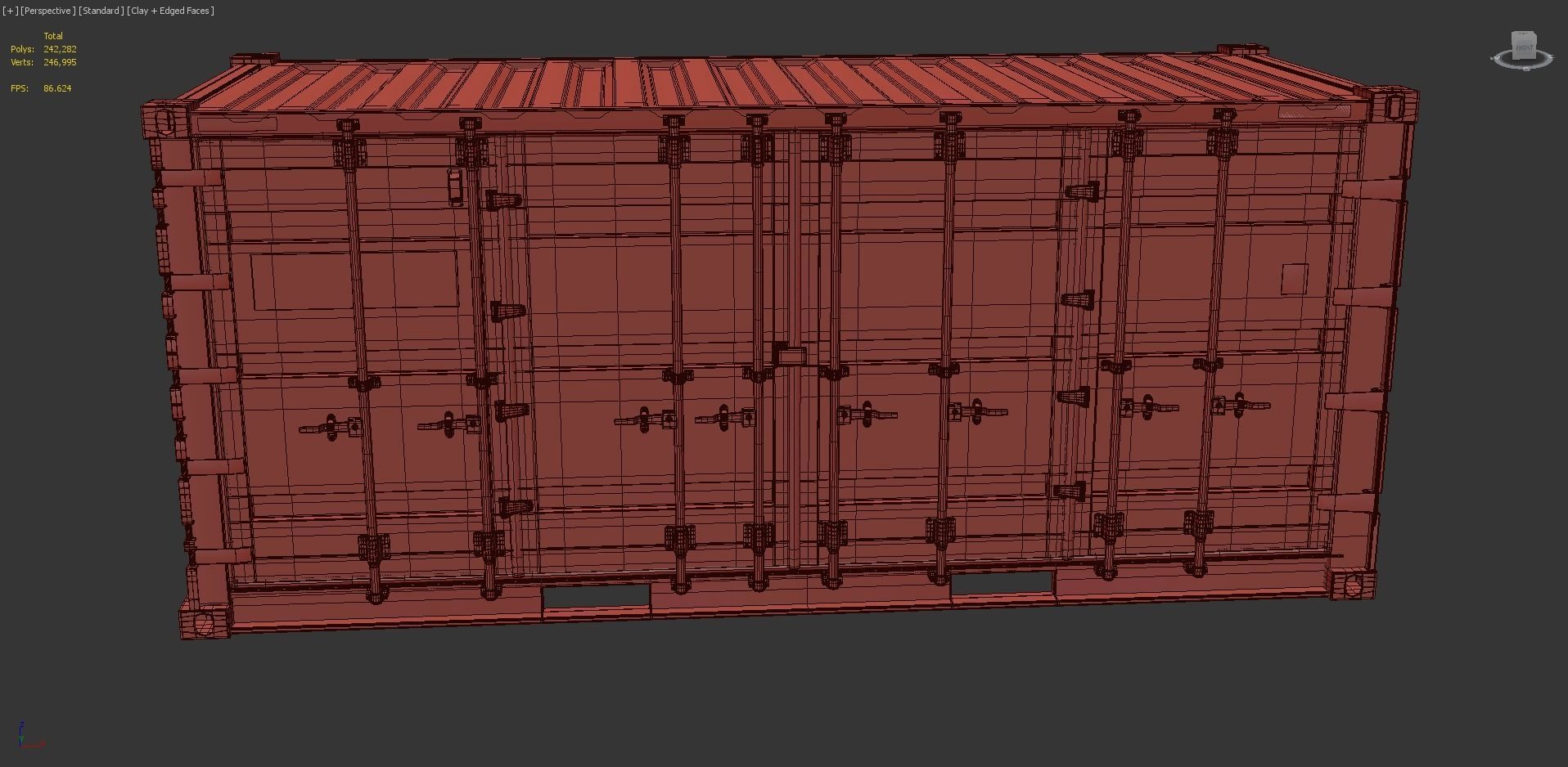 20 ft Cube Open Side Shipping Cargo Container 01 3D model_7