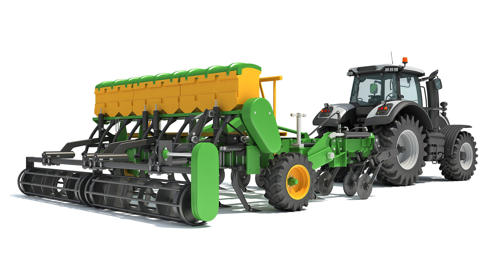 Tractor with Trailed Disc Harrow 3D model_6