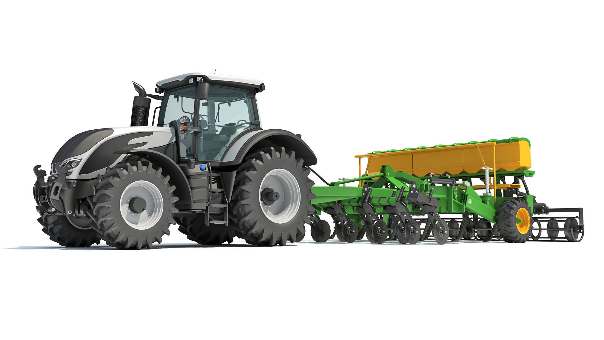 Tractor with Trailed Disc Harrow 3D model_11