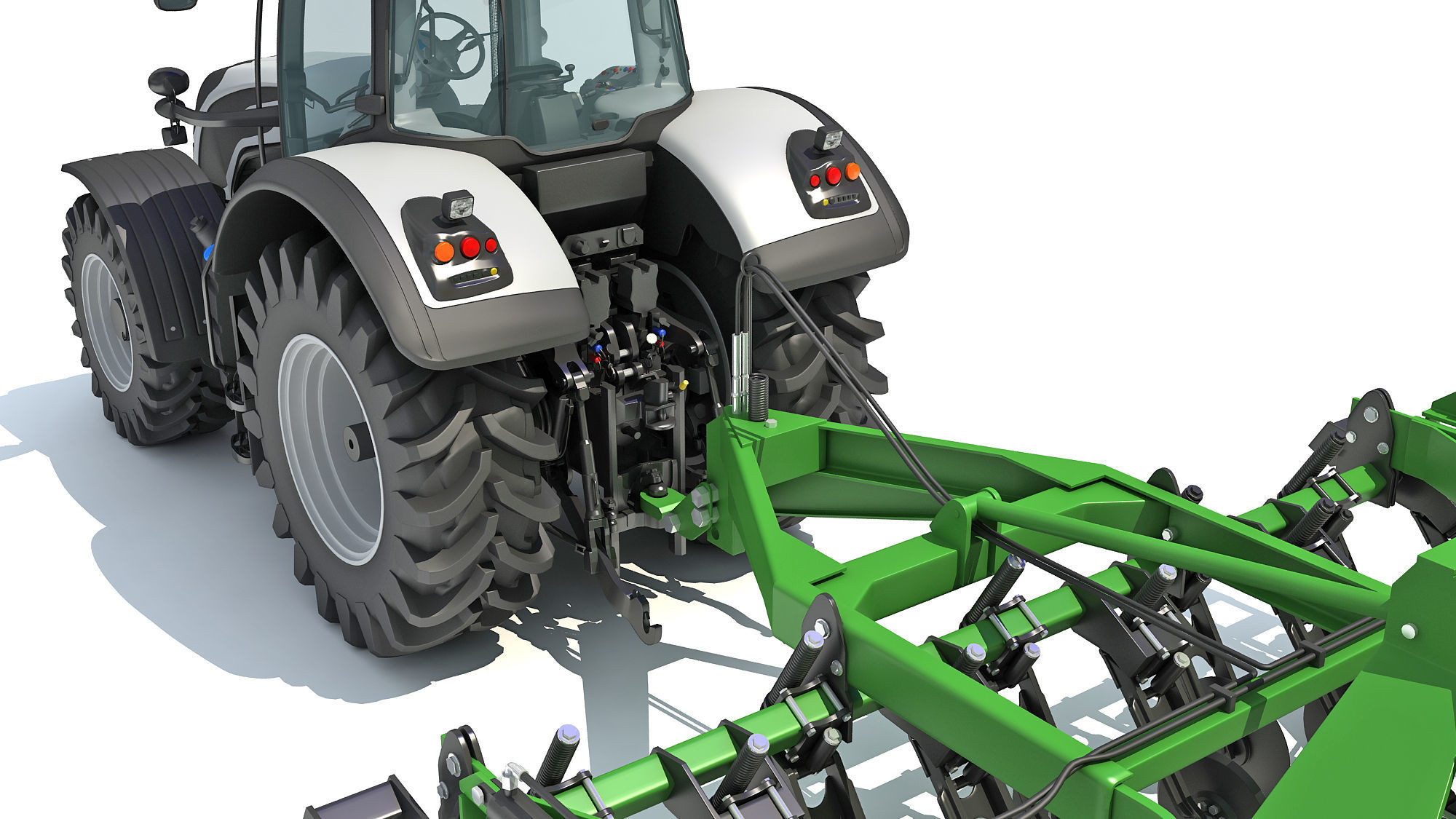 Tractor with Trailed Disc Harrow 3D model_14