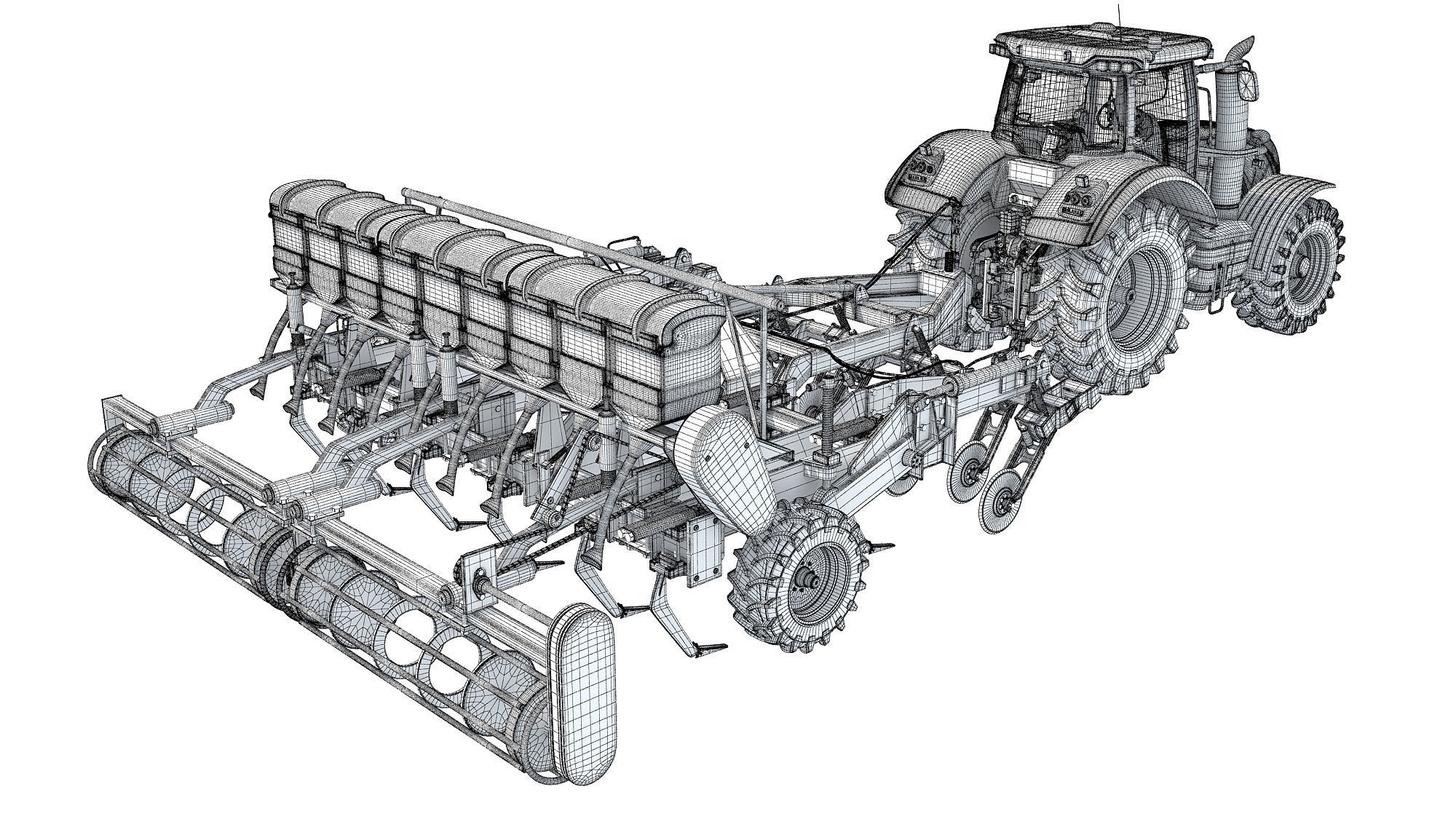 Tractor with Trailed Disc Harrow 3D model_18