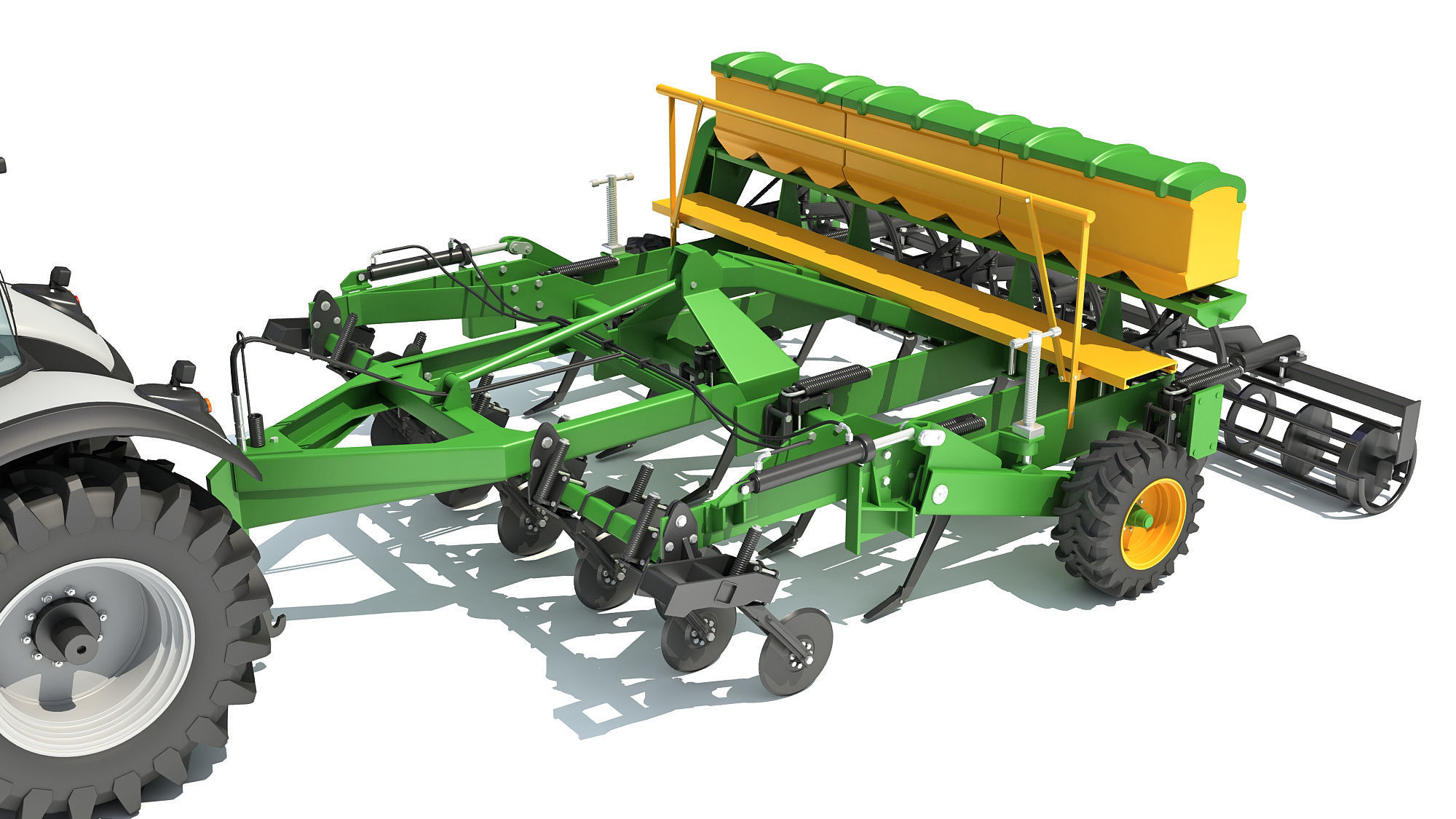 Tractor with Trailed Disc Harrow 3D model_12