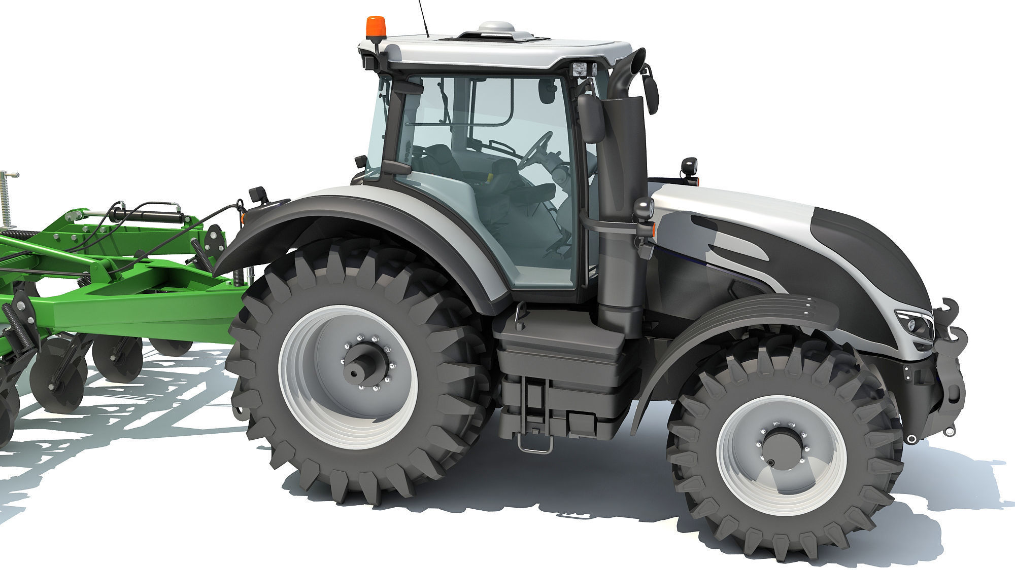 Tractor with Trailed Disc Harrow 3D model_15