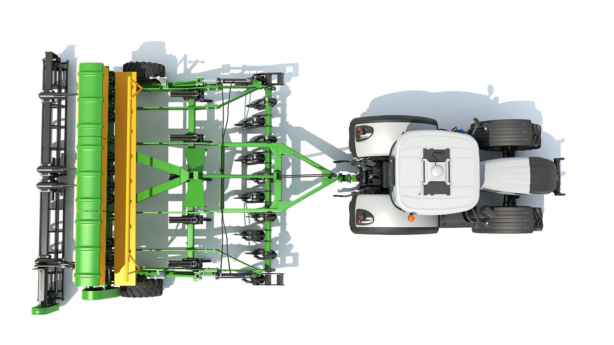 Tractor with Trailed Disc Harrow 3D model_8