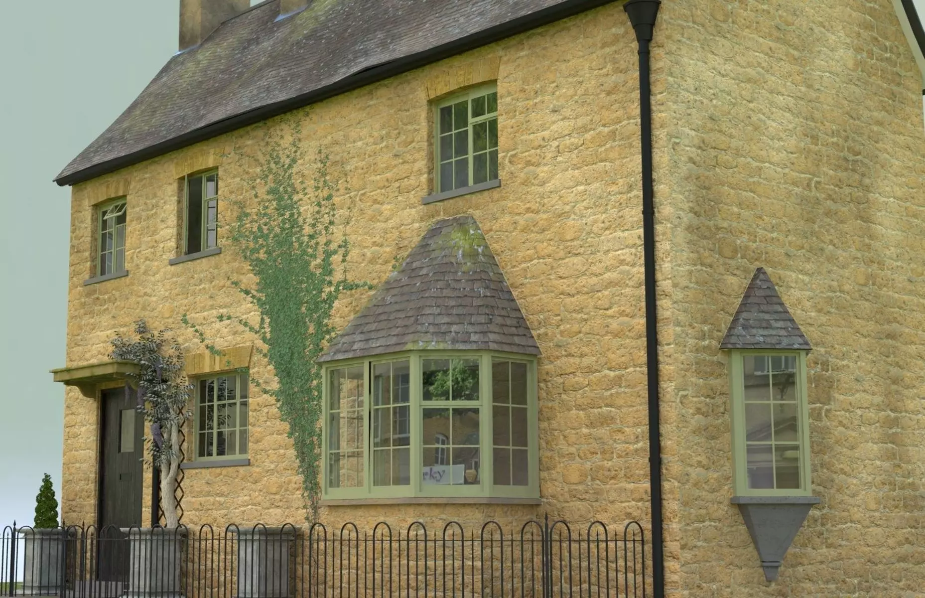 A Cottage house in cotswolds 3D model_0