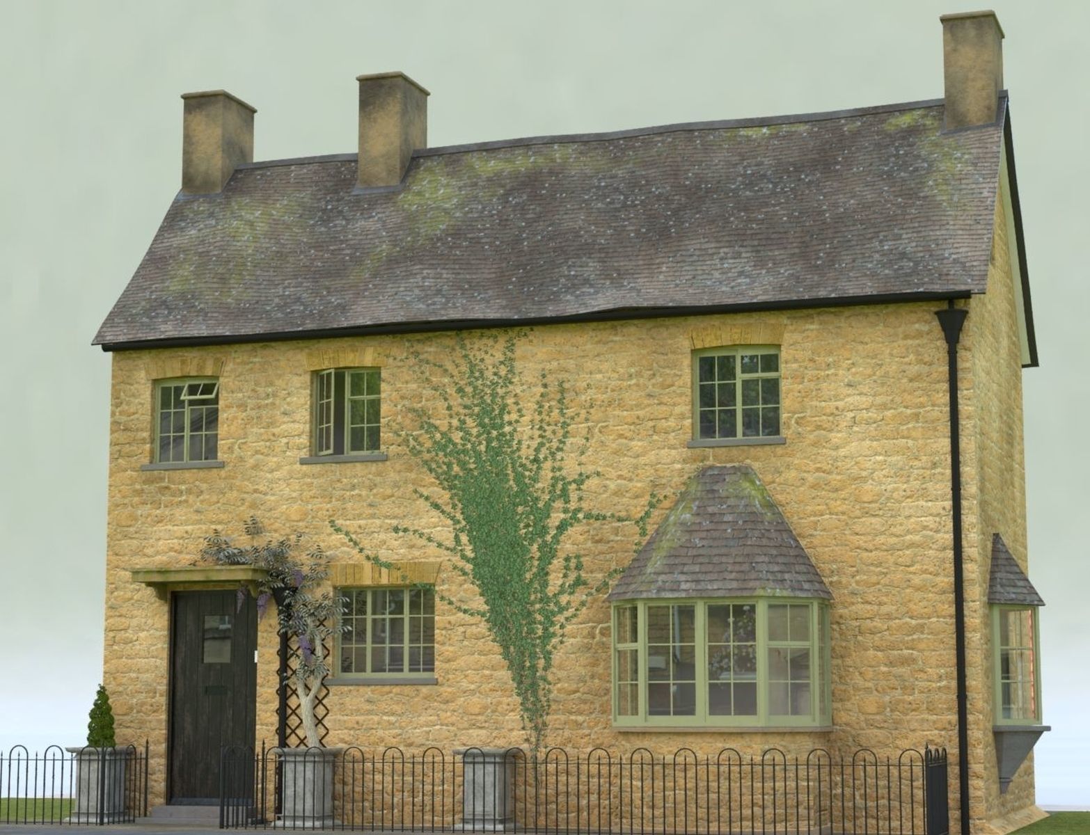 A Cottage house in cotswolds 3D model_3