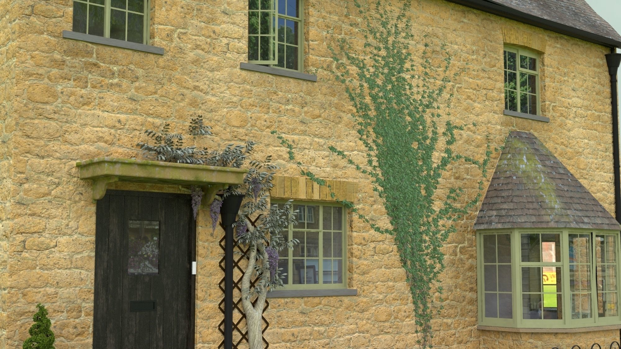 A Cottage house in cotswolds 3D model_1