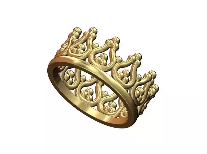 Bead crown shaped band US size 4to9