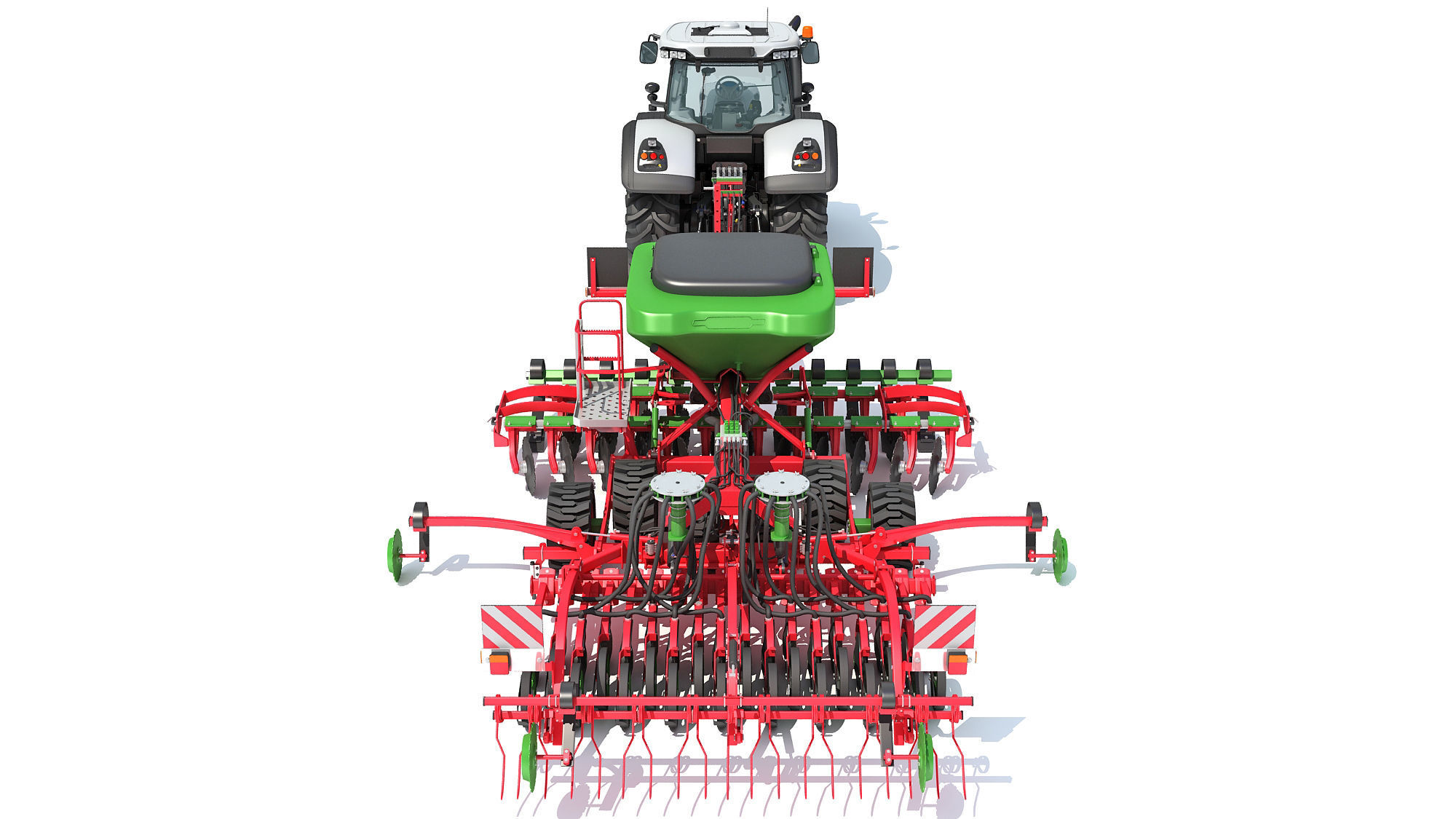 Tractor with Trailed Seed Drill 3D model_3