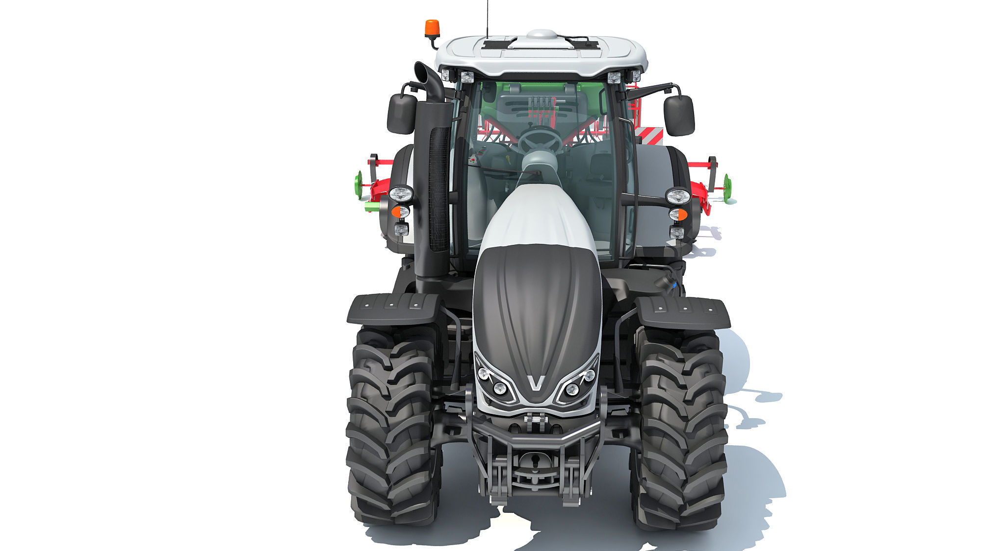 Tractor with Trailed Seed Drill 3D model_10