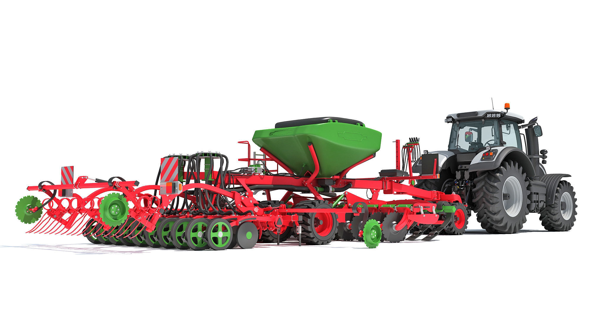 Tractor with Trailed Seed Drill 3D model_6