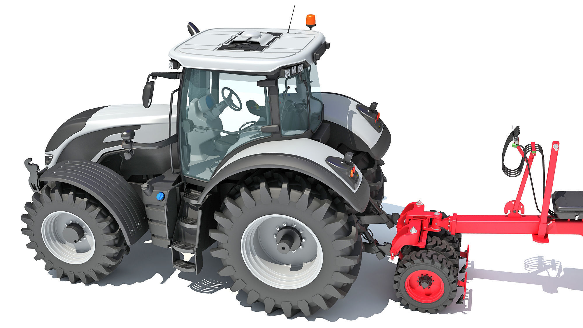 Tractor with Trailed Seed Drill 3D model_13
