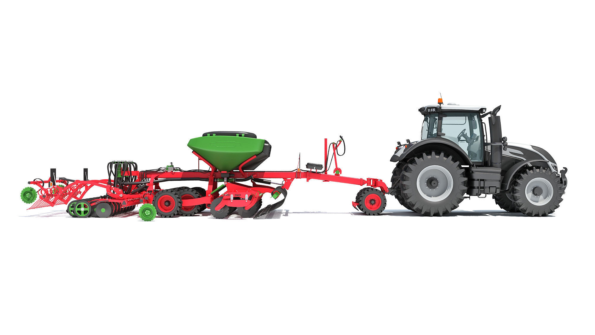 Tractor with Trailed Seed Drill 3D model_8