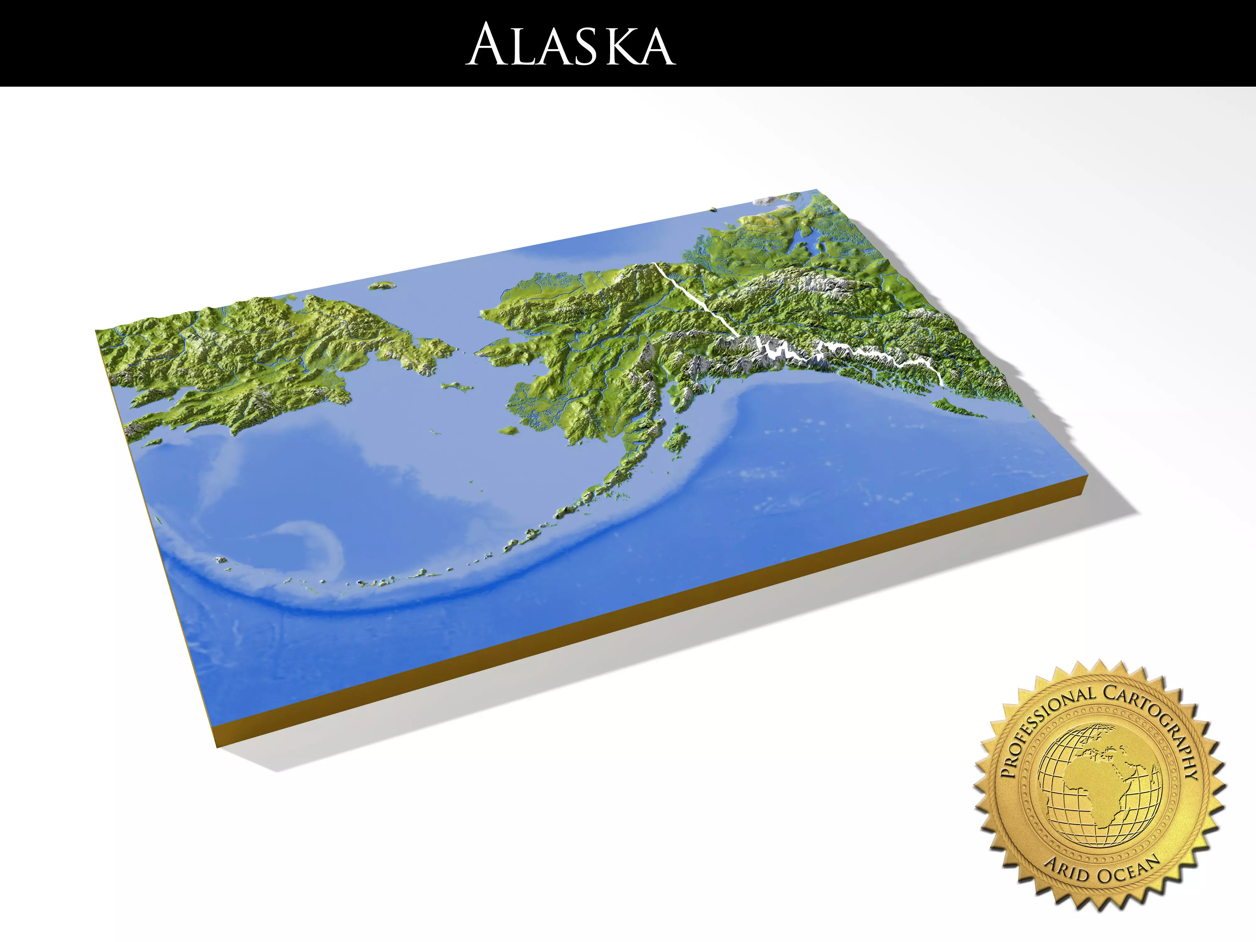 Alaska High resolution 3D relief maps 3D model_0