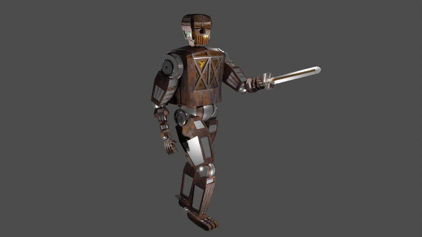 K-72X robot holding sword Free 3D model