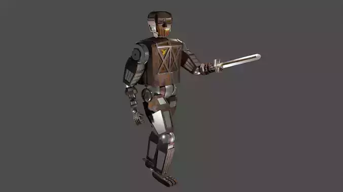 K-72X robot holding sword