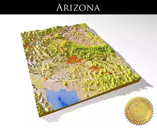 Arizona 3 High resolution 3D relief maps