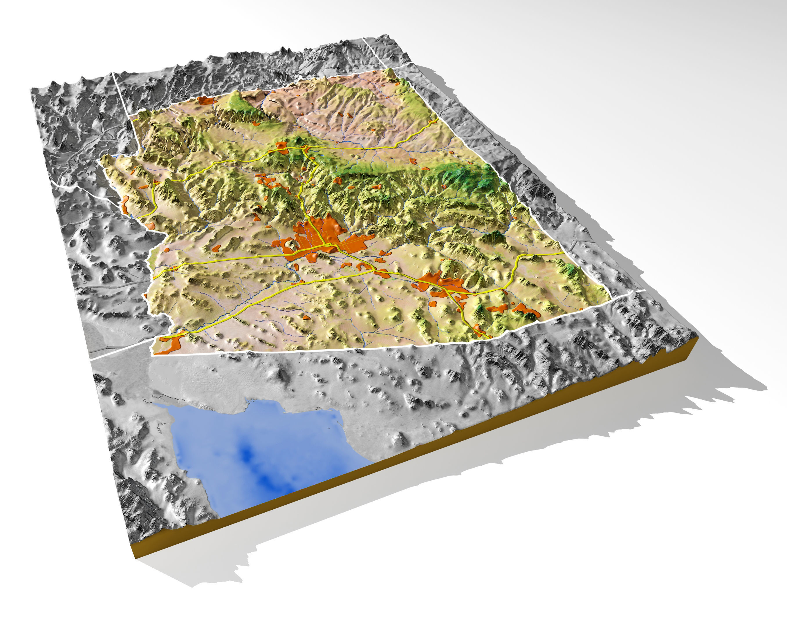 Arizona 3 High resolution 3D relief maps 3D model_5