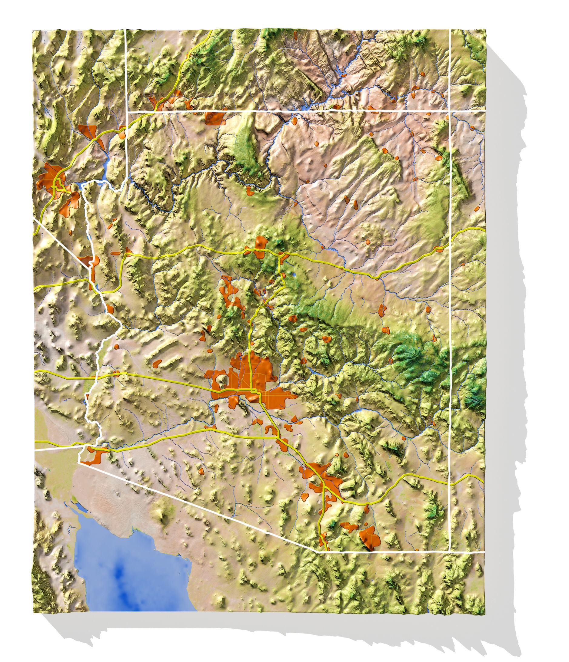 Arizona 3 High resolution 3D relief maps 3D model_6