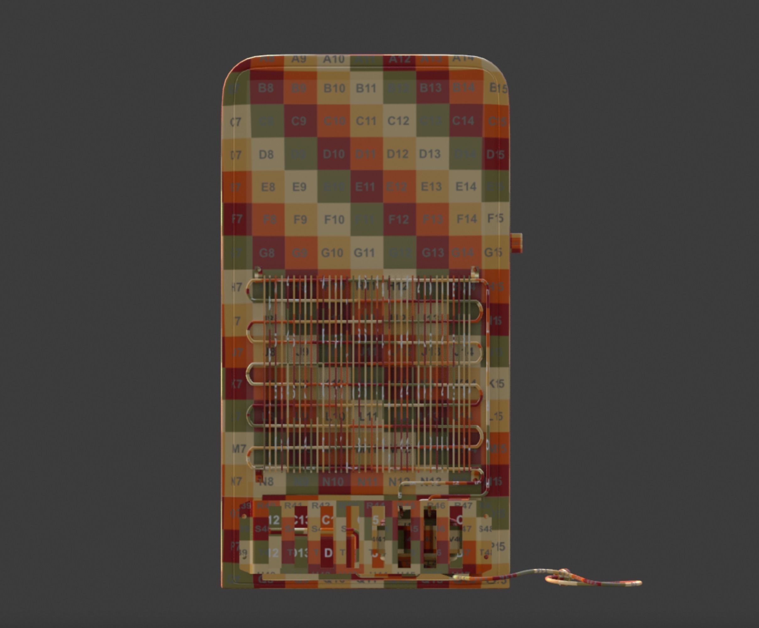 Vintage old refrigerator or fridge 3D model_13