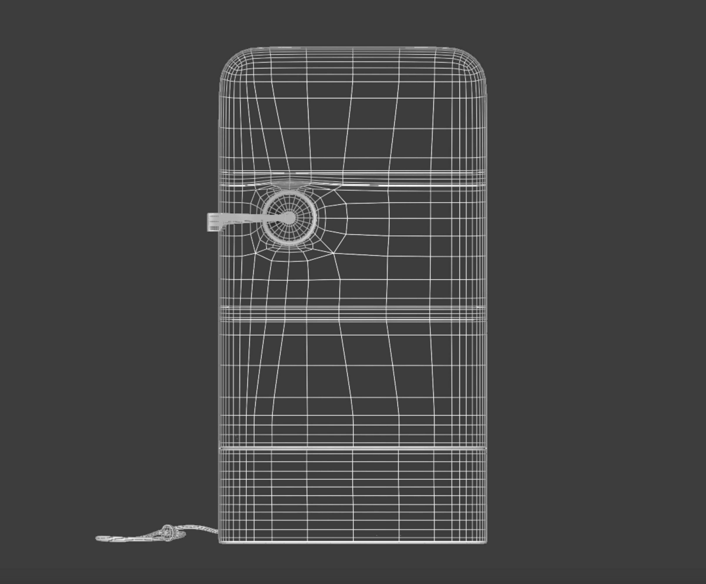 Vintage old refrigerator or fridge 3D model_6