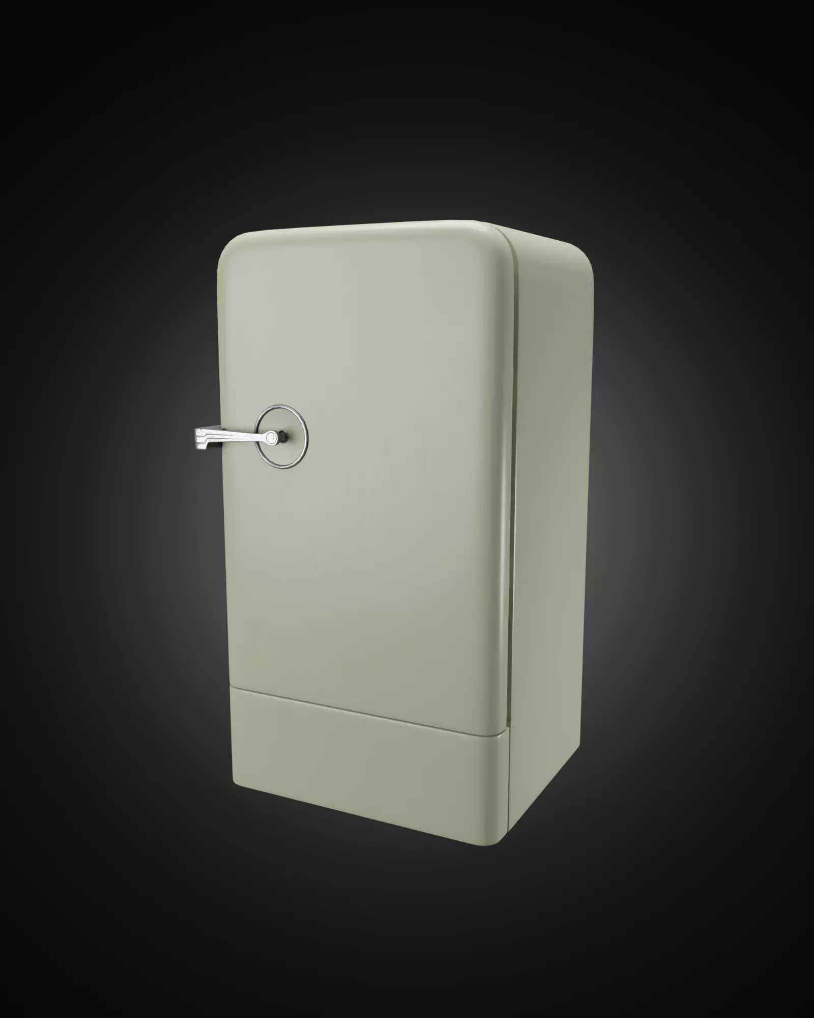 Vintage old refrigerator or fridge 3D model_0