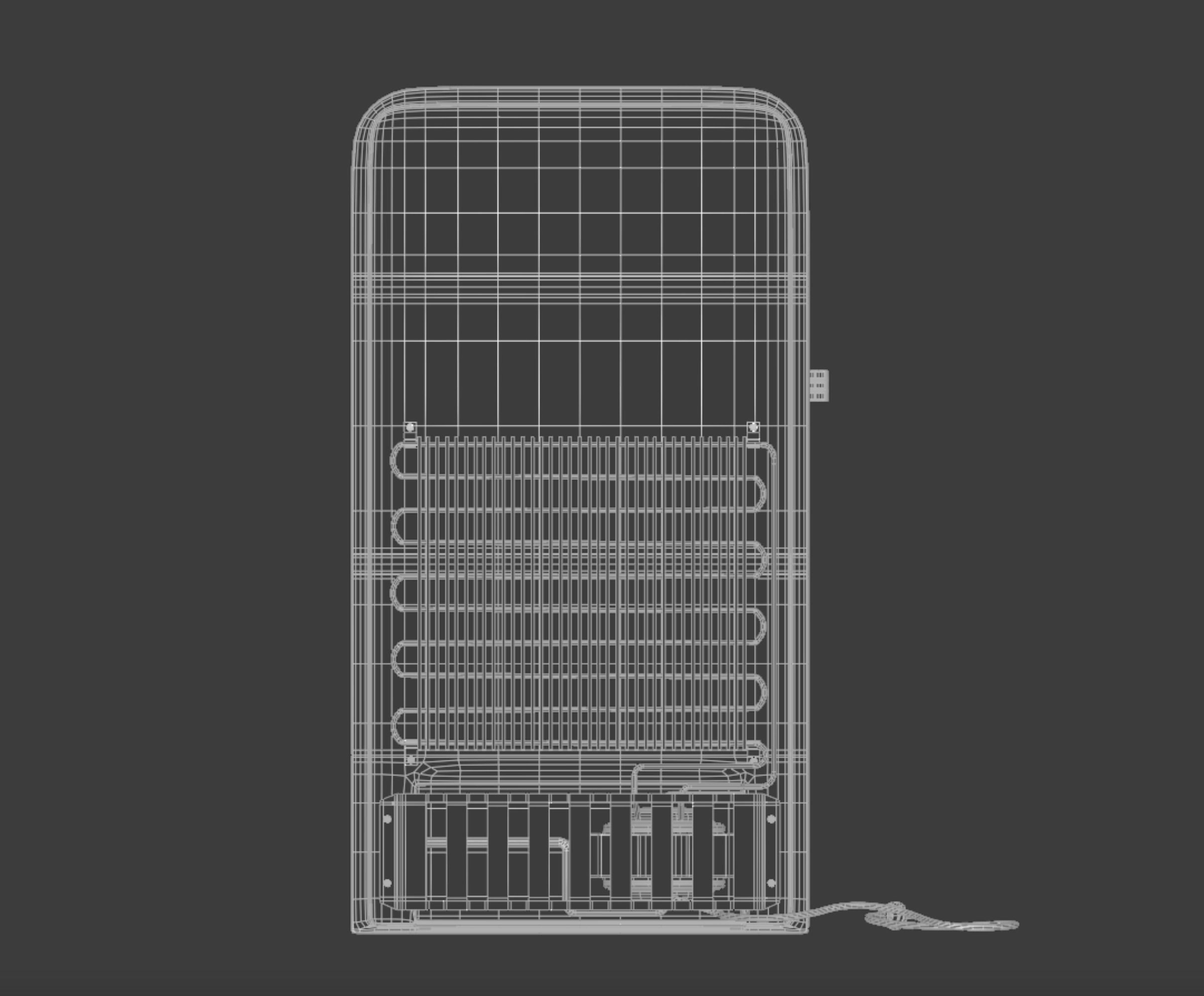 Vintage old refrigerator or fridge 3D model_14