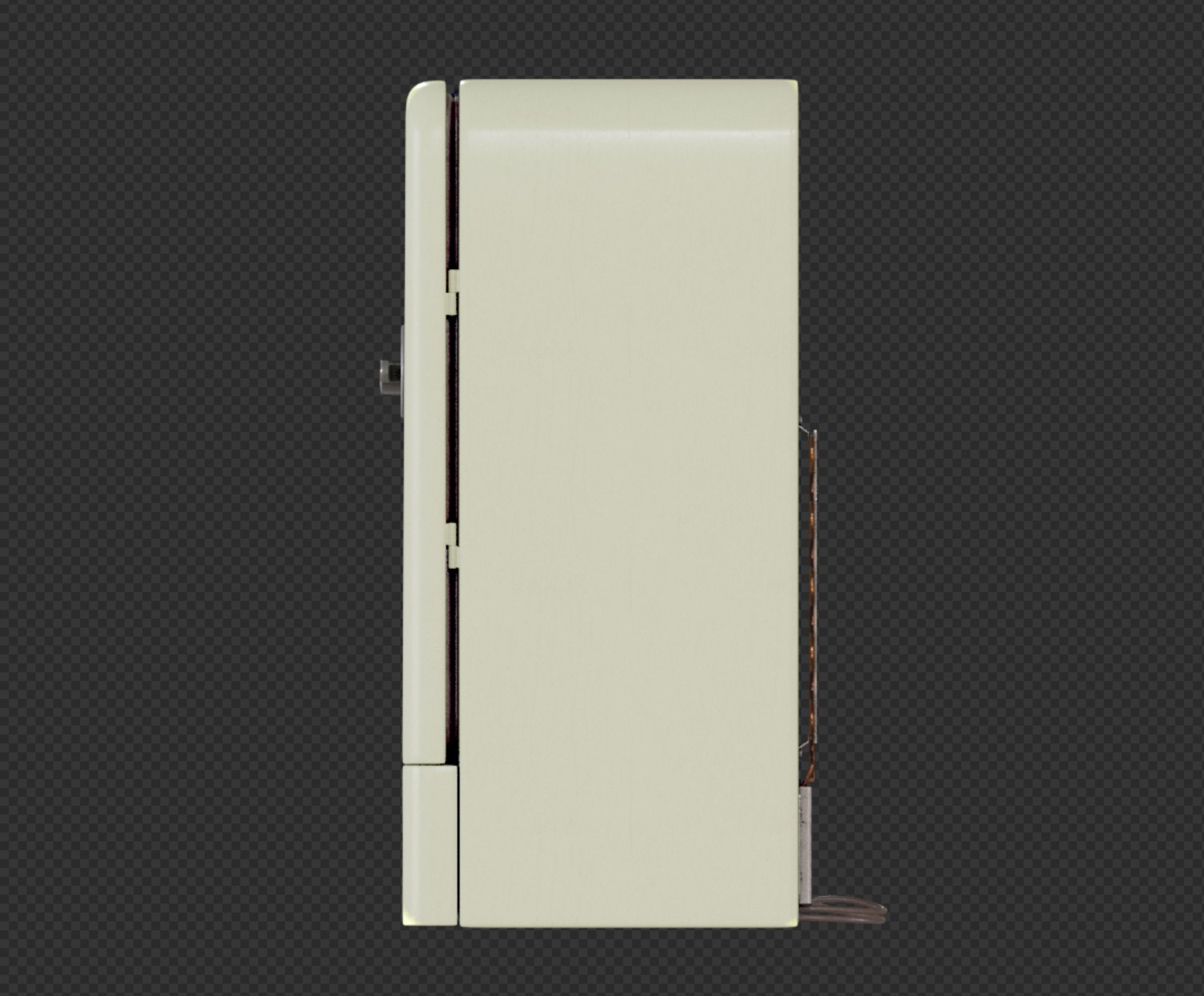 Vintage old refrigerator or fridge 3D model_7