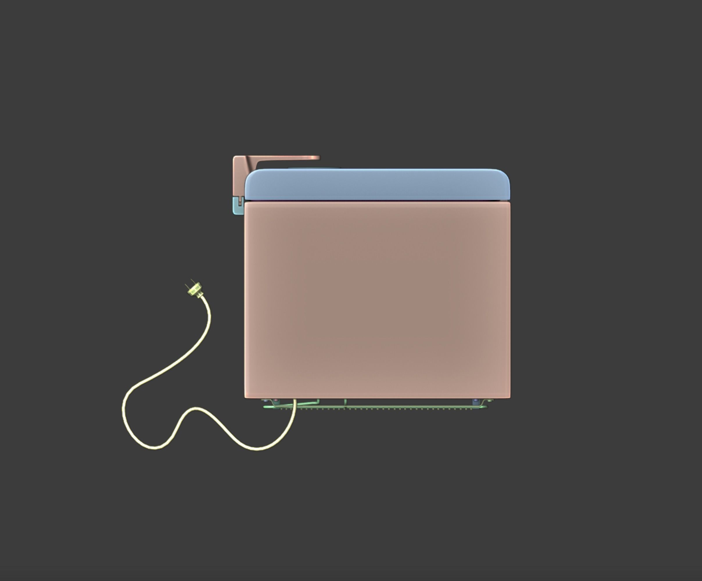 Vintage old refrigerator or fridge 3D model_20