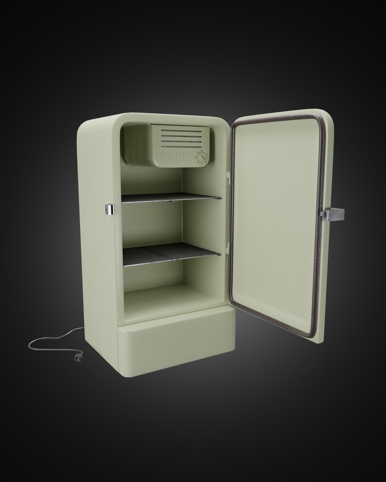 Vintage old refrigerator or fridge 3D model_1