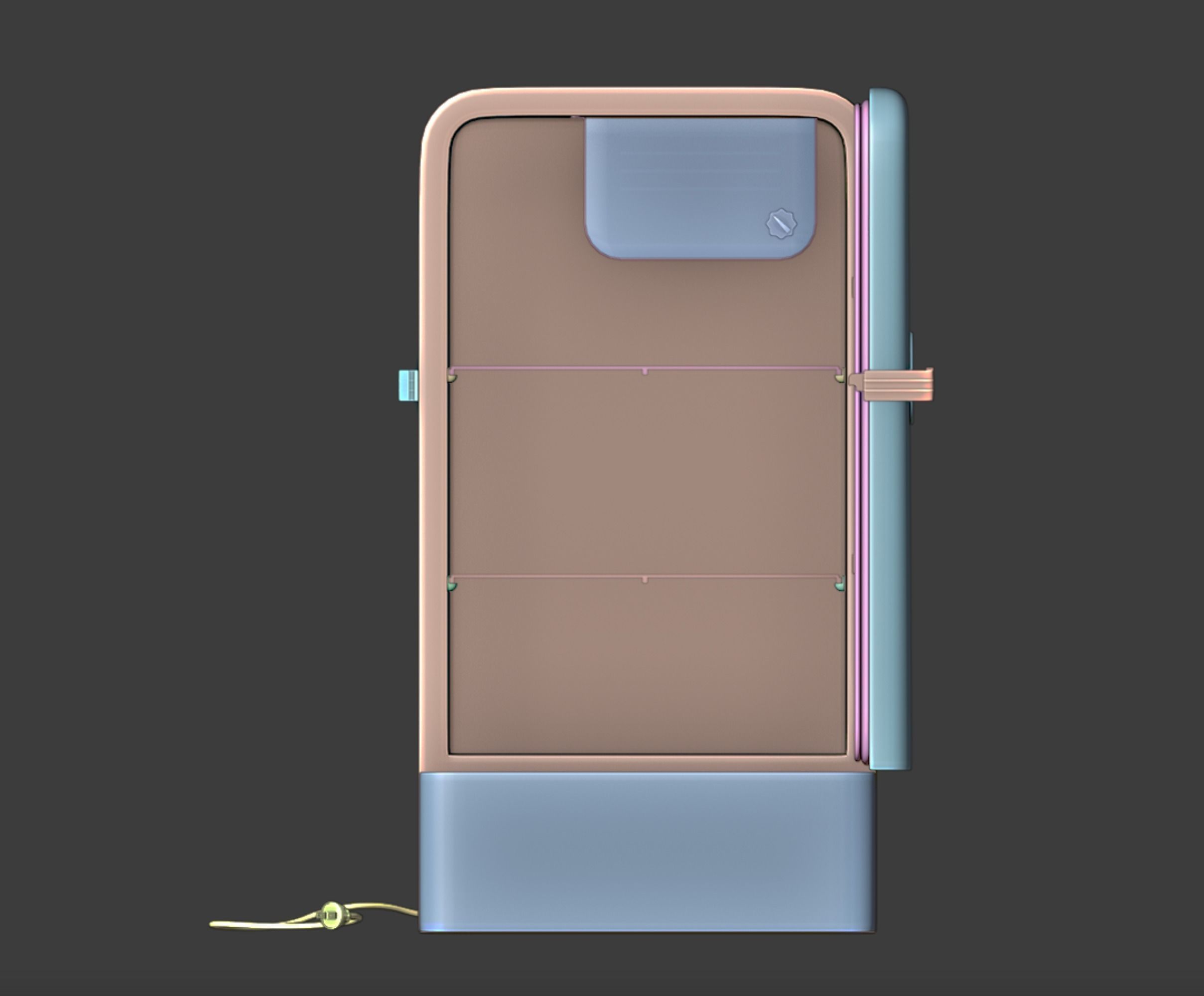 Vintage old refrigerator or fridge 3D model_24