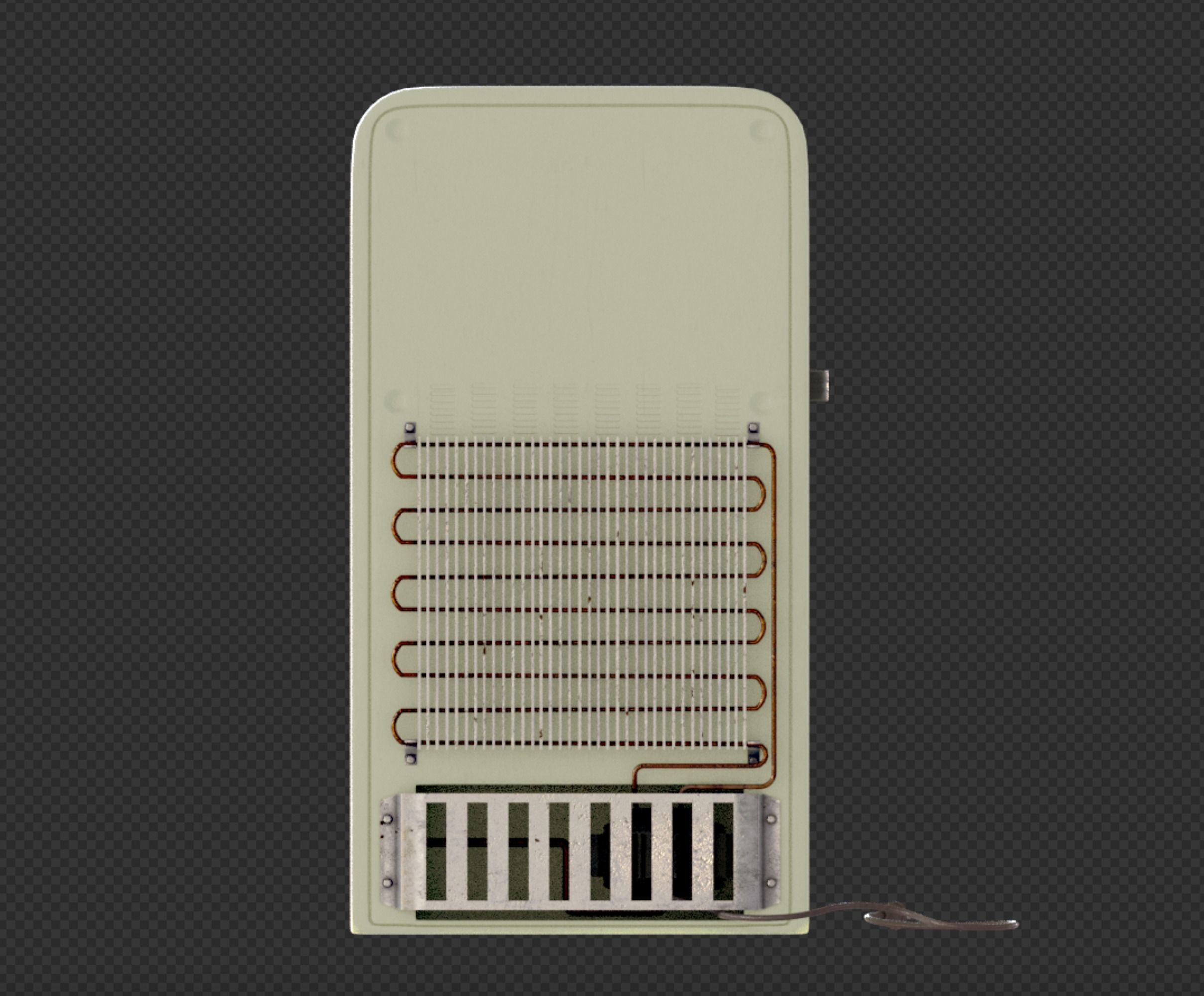 Vintage old refrigerator or fridge 3D model_11