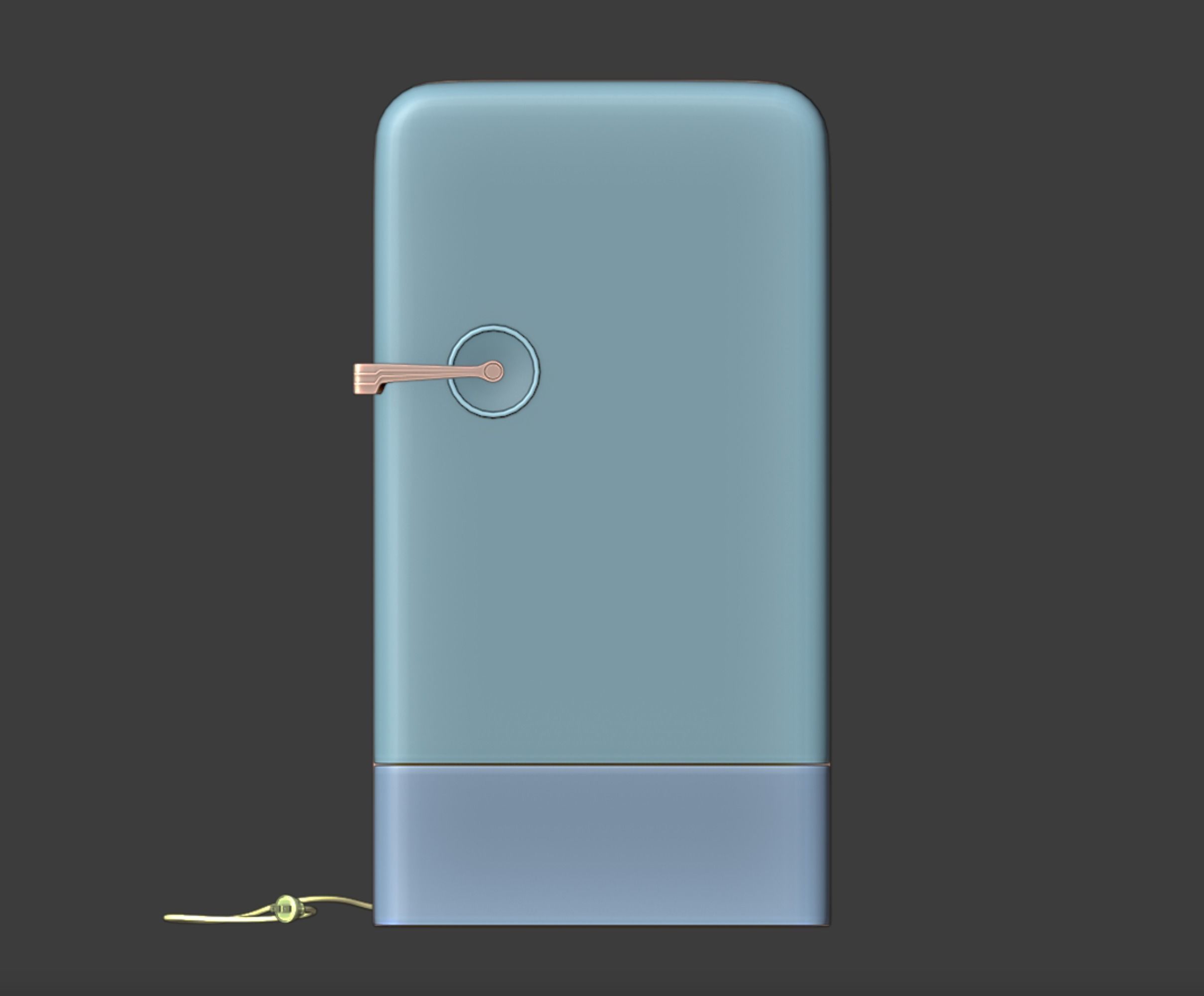 Vintage old refrigerator or fridge 3D model_4