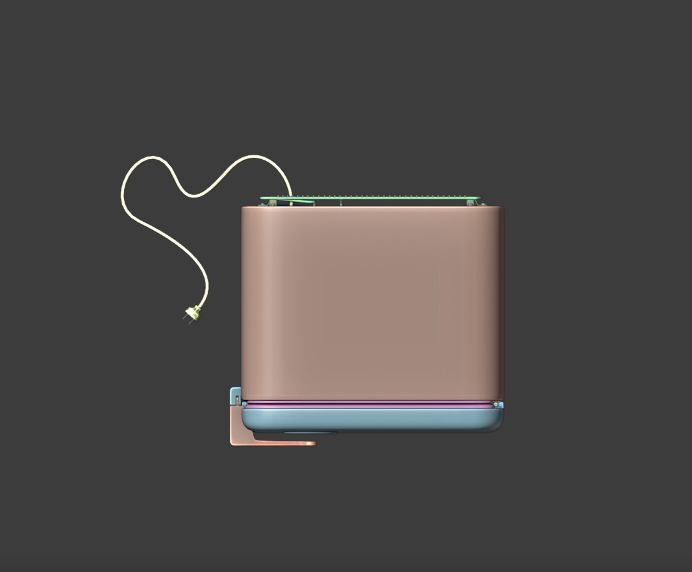 Vintage old refrigerator or fridge 3D model_16