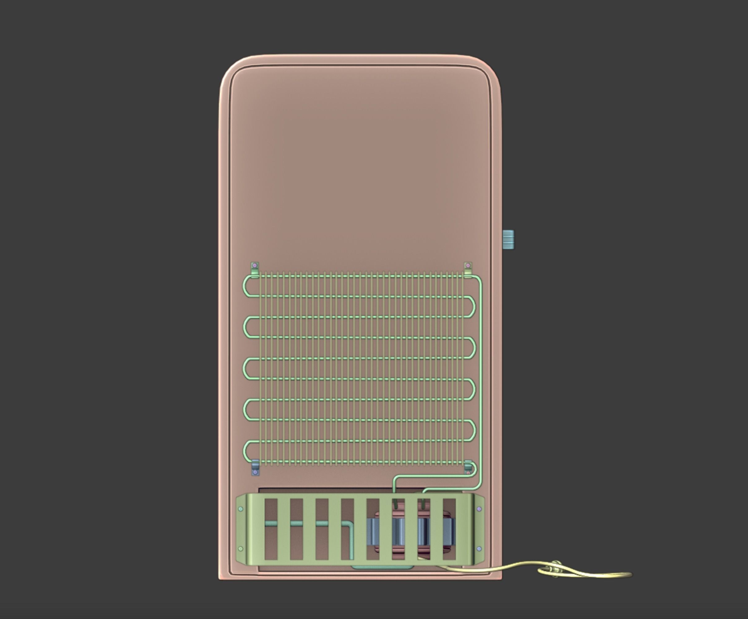 Vintage old refrigerator or fridge 3D model_12