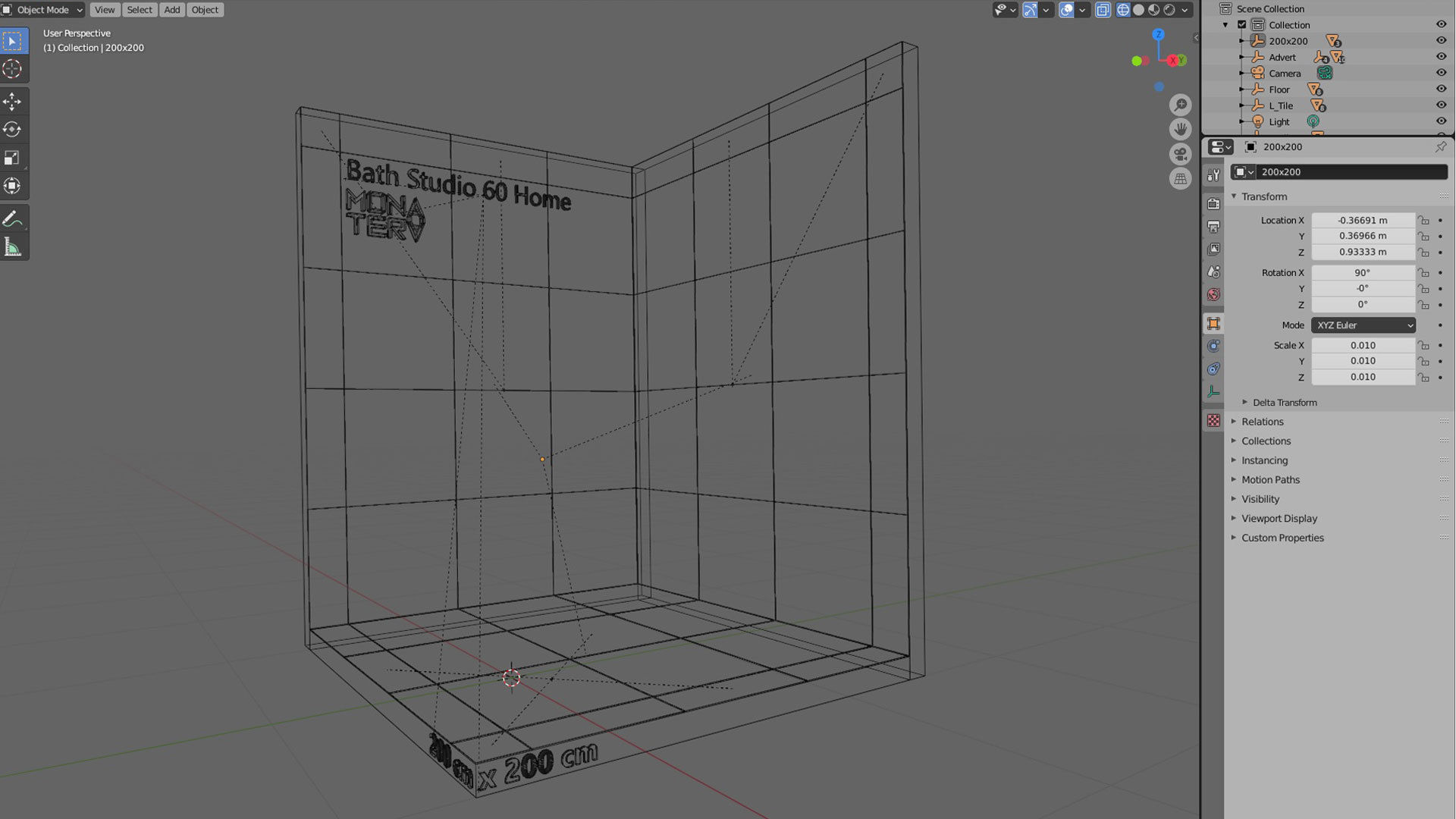 Monatera Bath Studio 60 Home Low-poly 3D model_5