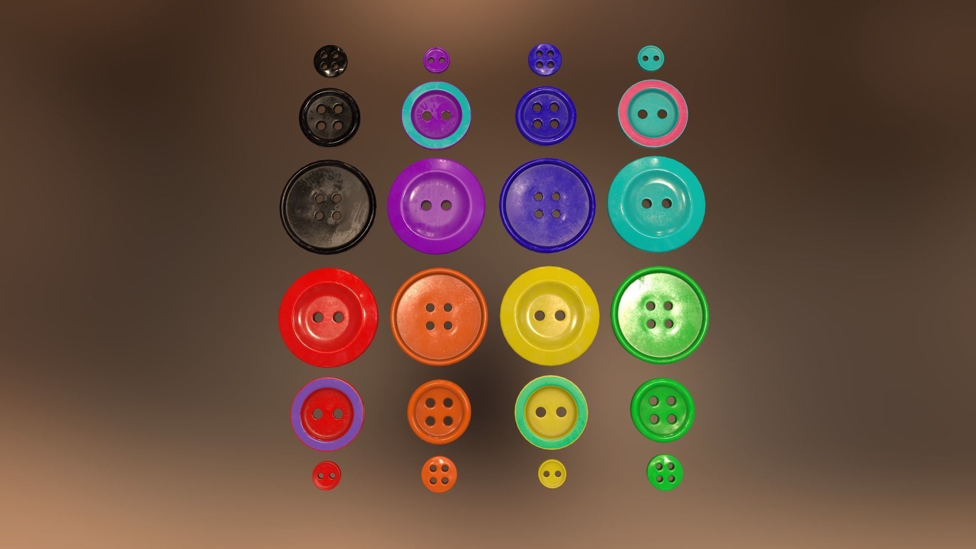 Buttons Low-poly 3D model_4