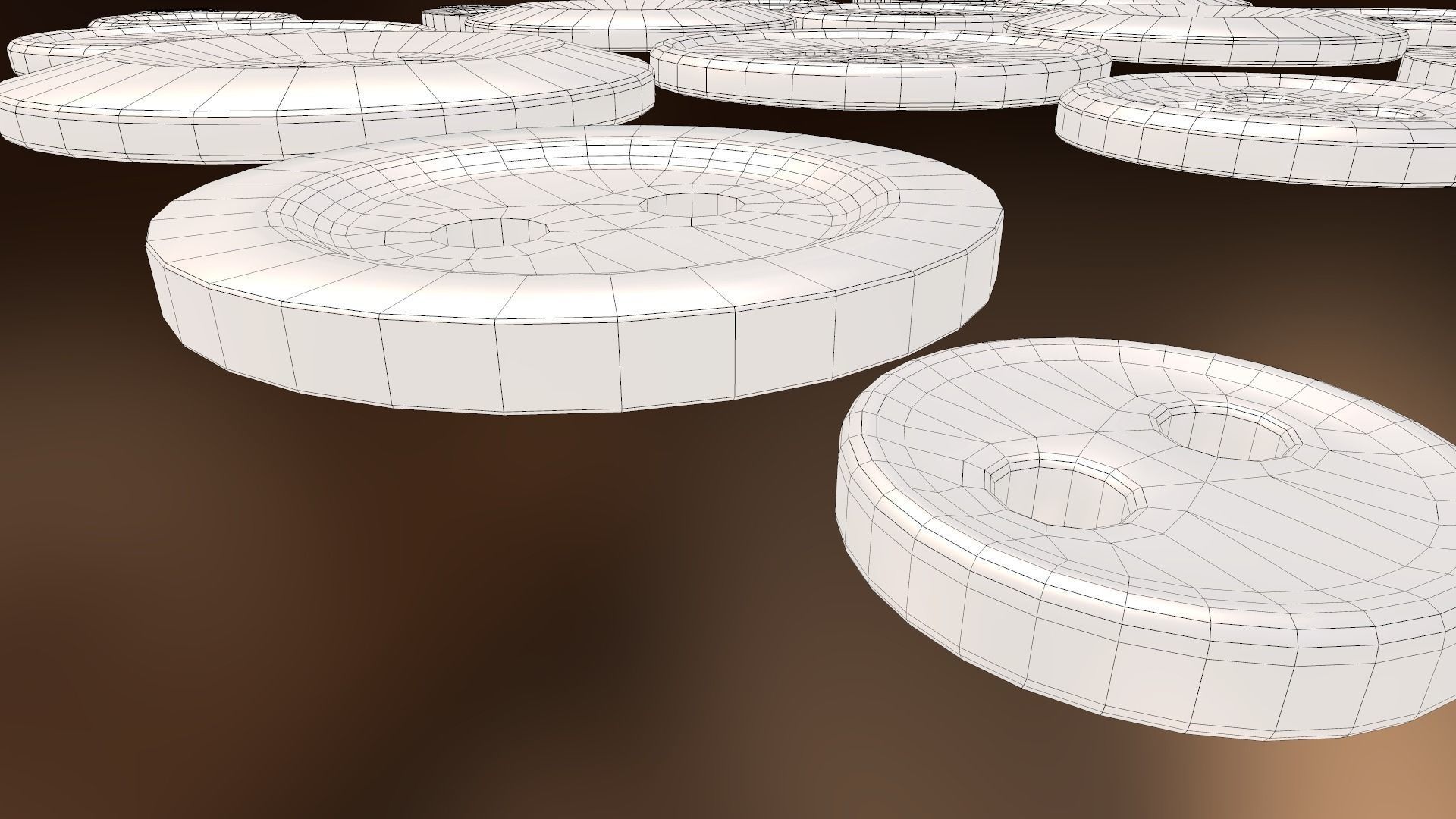 Buttons Low-poly 3D model_28