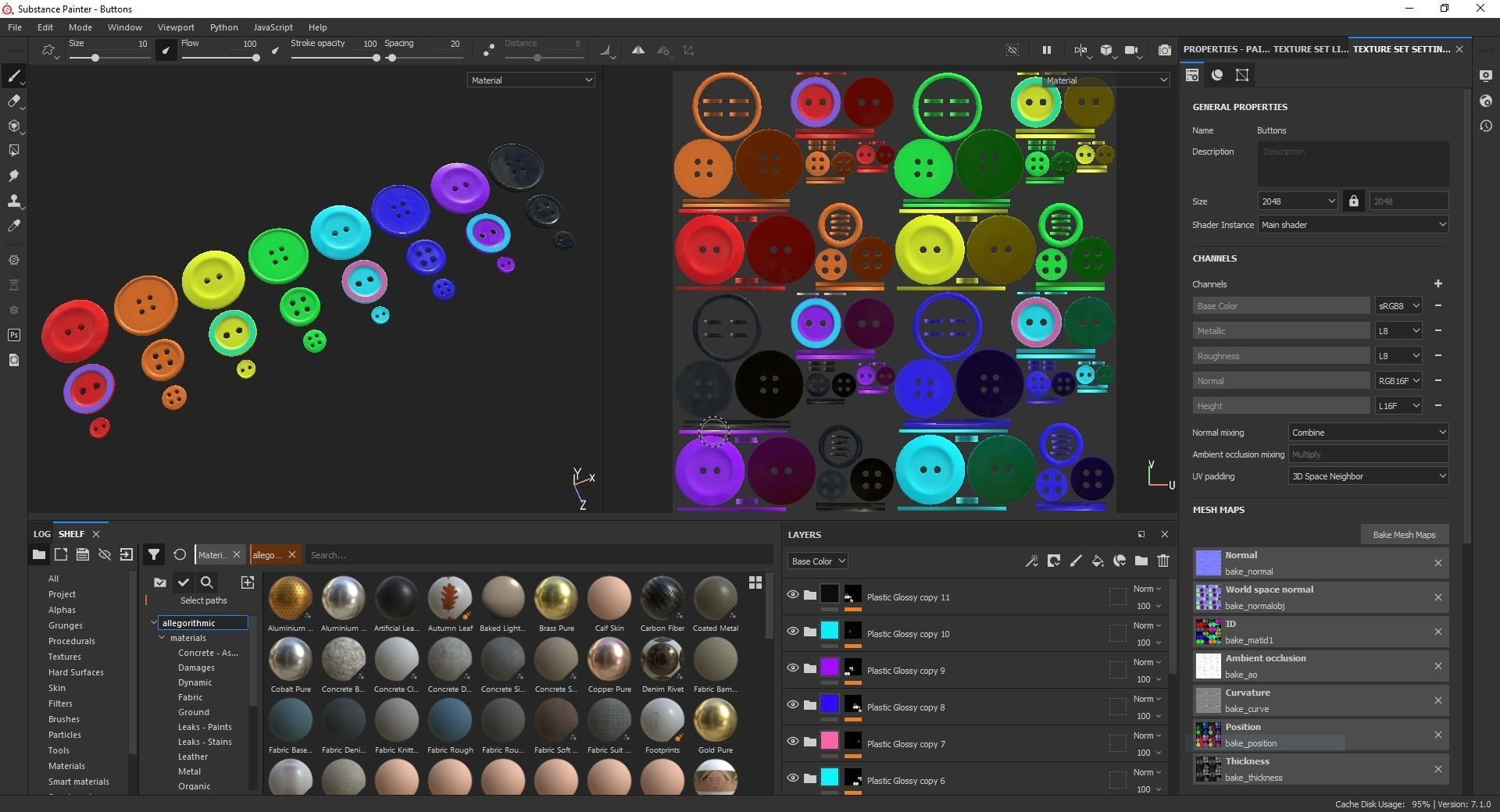 Buttons Low-poly 3D model_43