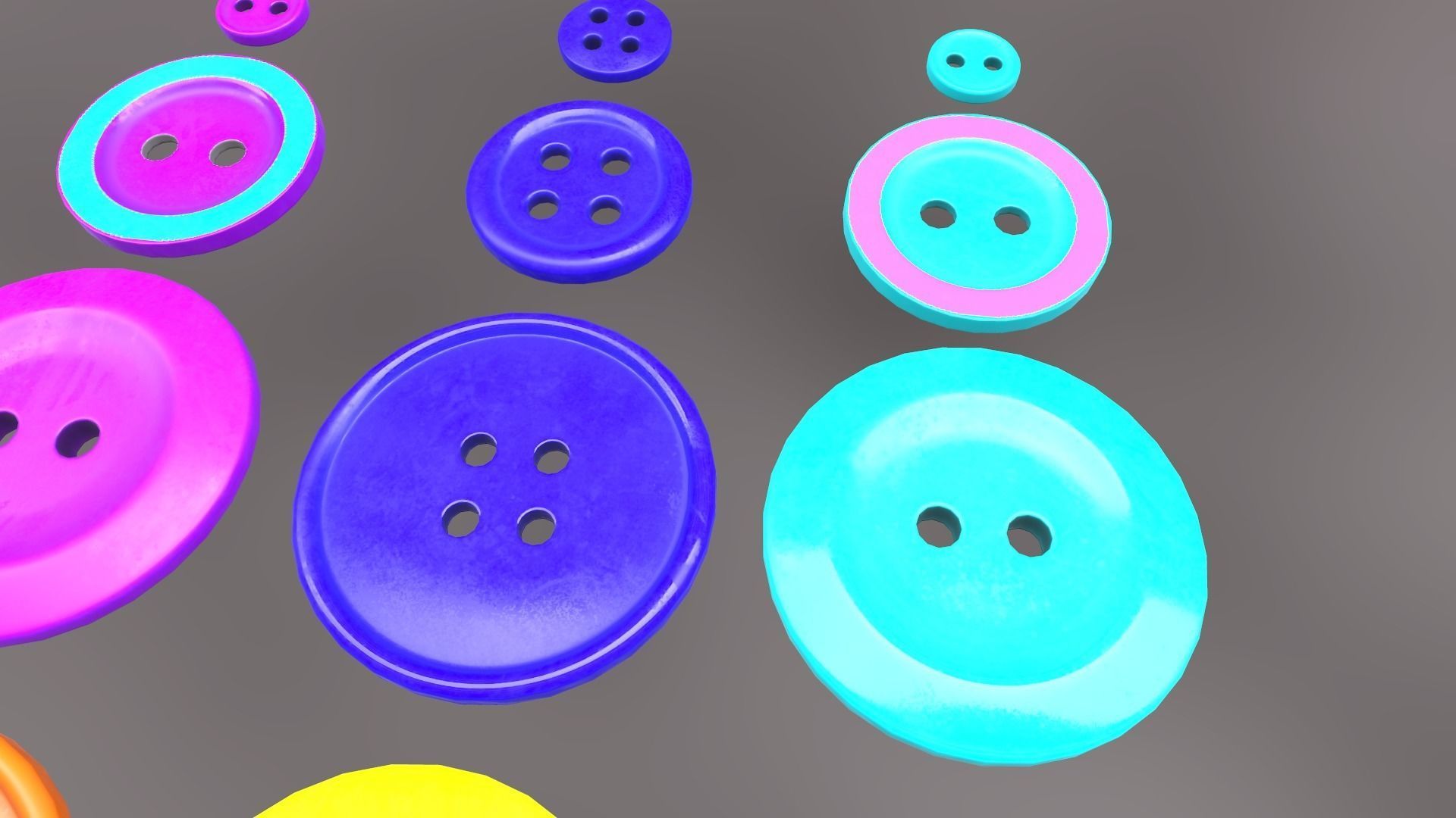Buttons Low-poly 3D model_15