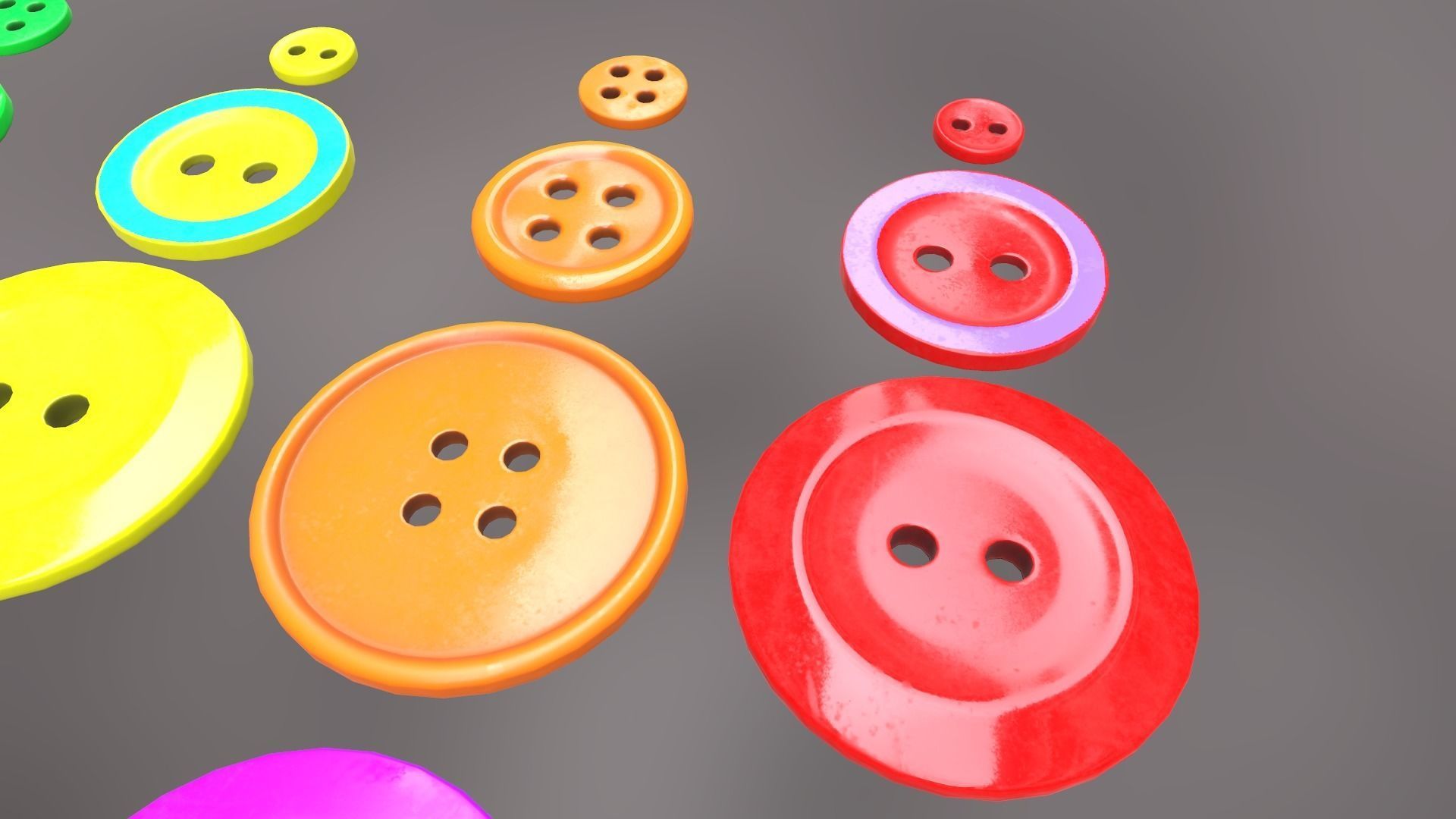 Buttons Low-poly 3D model_17