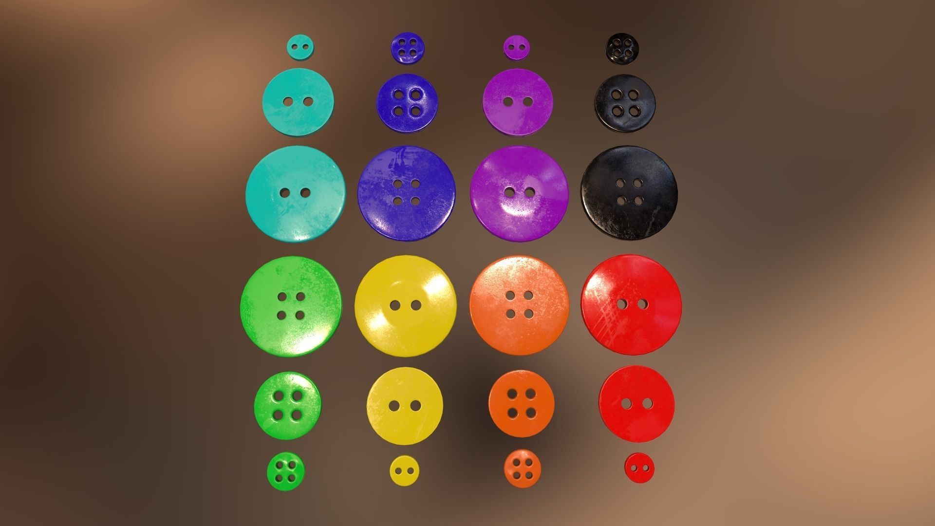 Buttons Low-poly 3D model_11