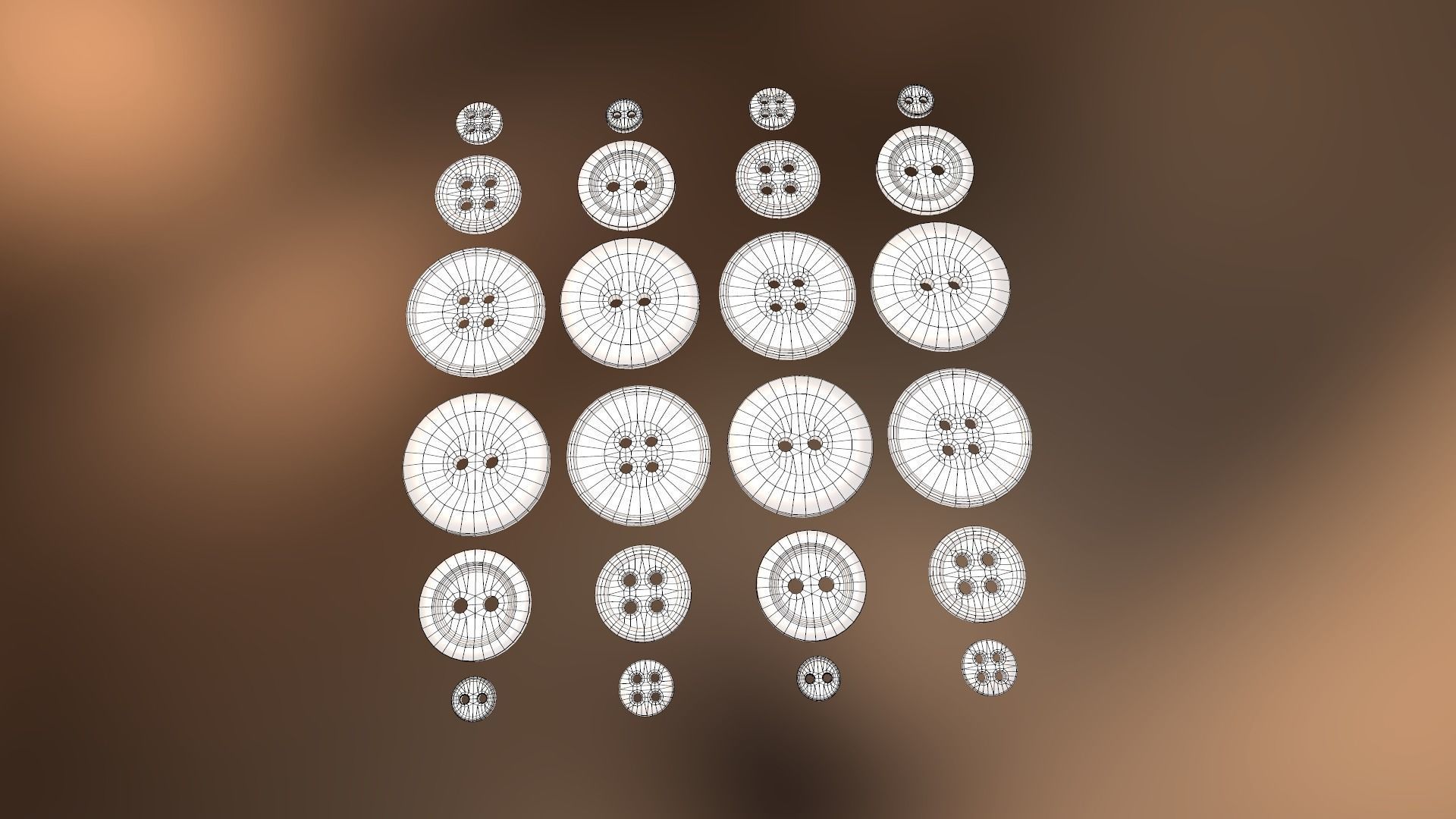 Buttons Low-poly 3D model_19