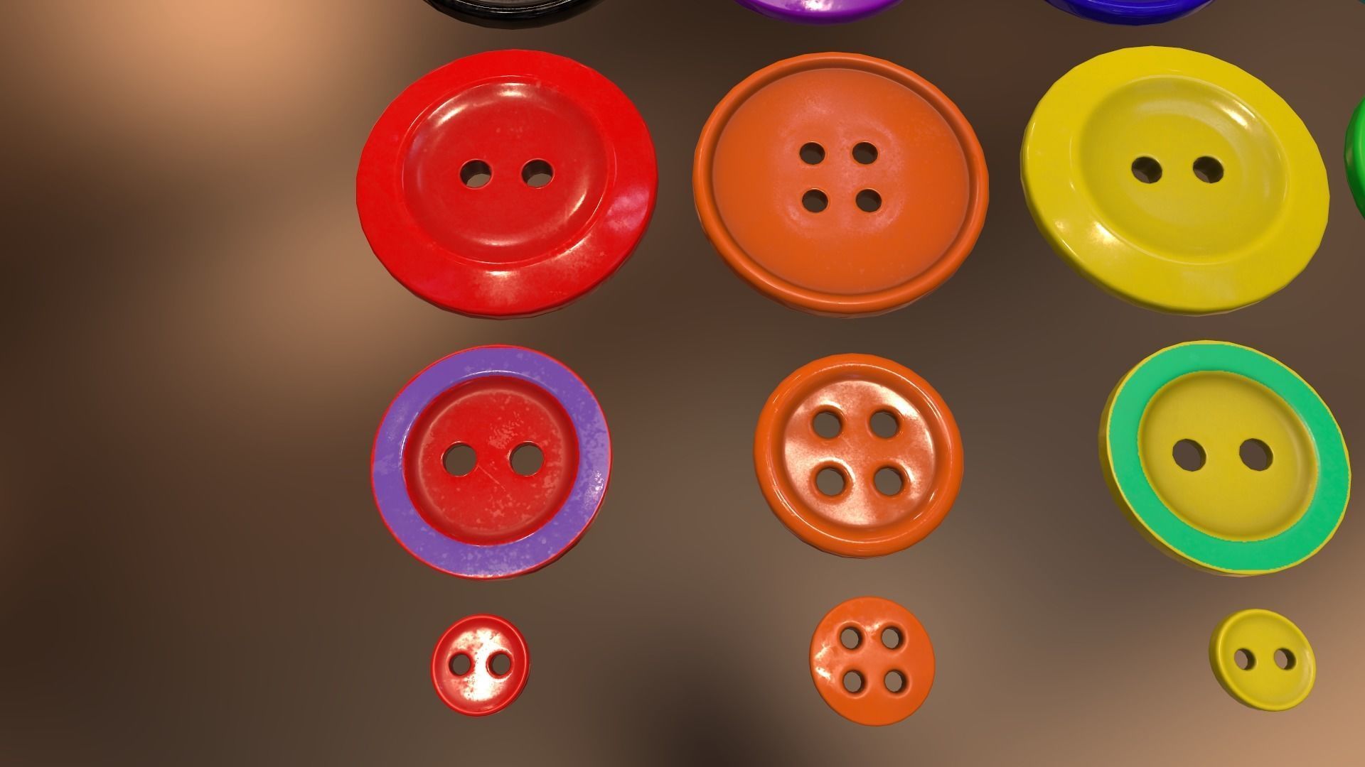 Buttons Low-poly 3D model_9