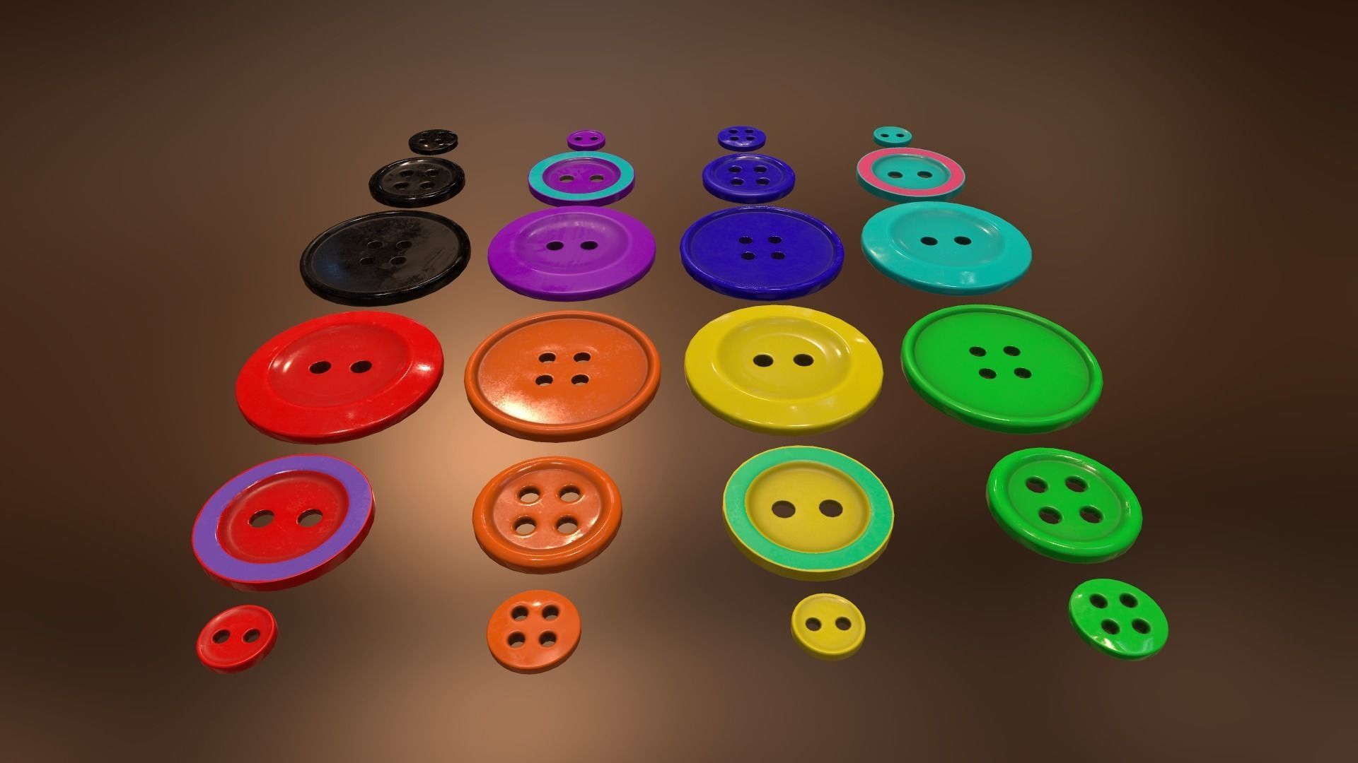 Buttons Low-poly 3D model_2