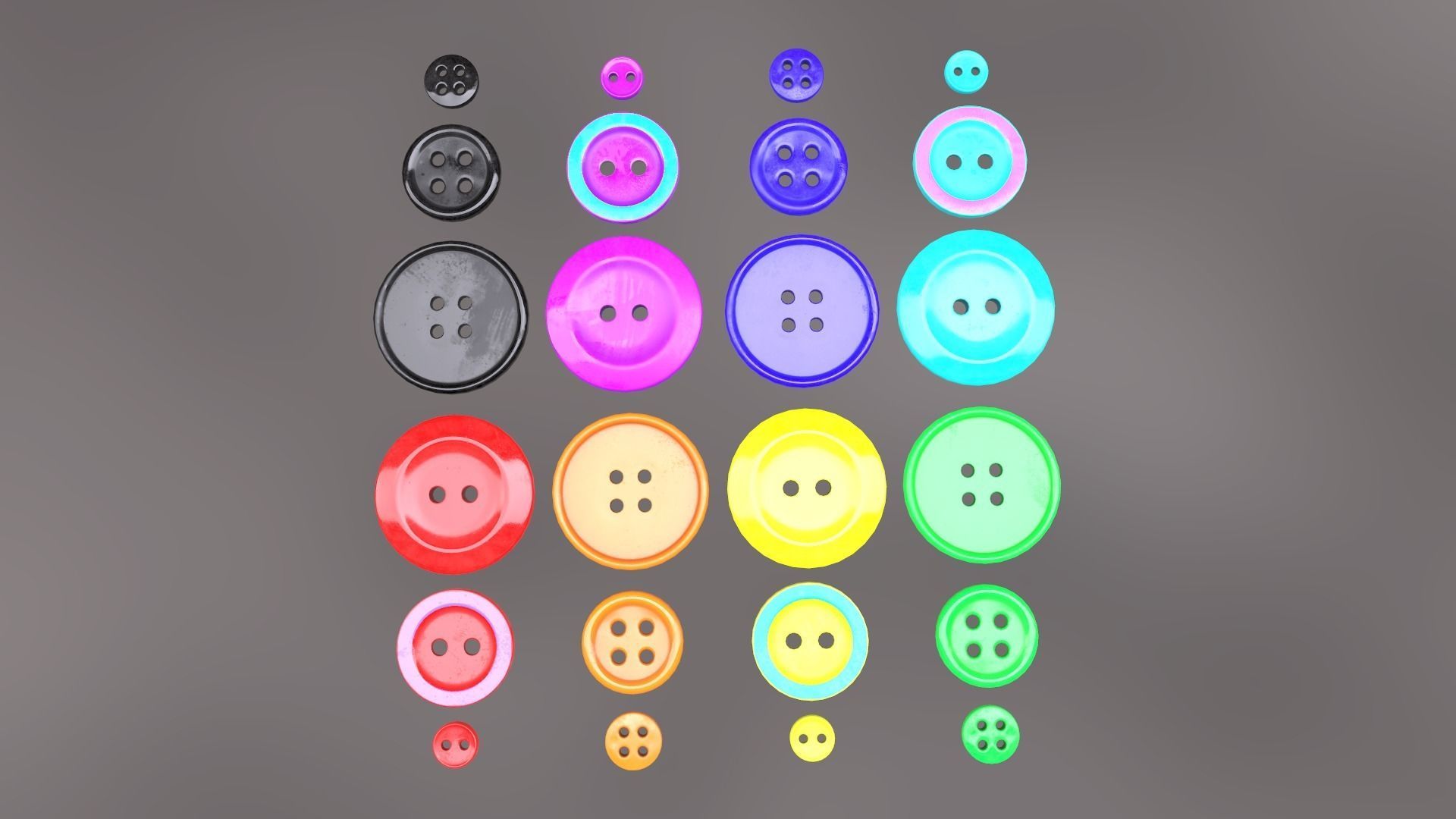 Buttons Low-poly 3D model_13