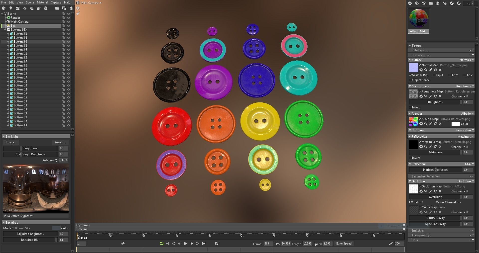 Buttons Low-poly 3D model_39